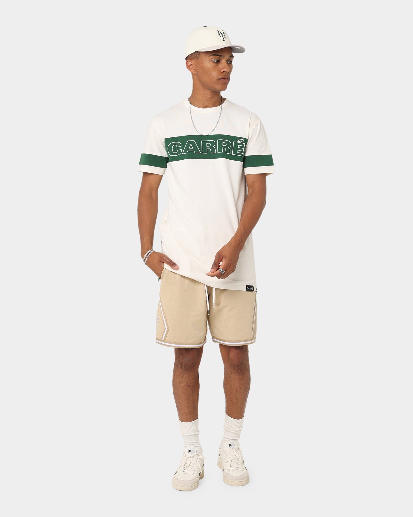 Carr√© Panneau T-Shirt Off White/Green