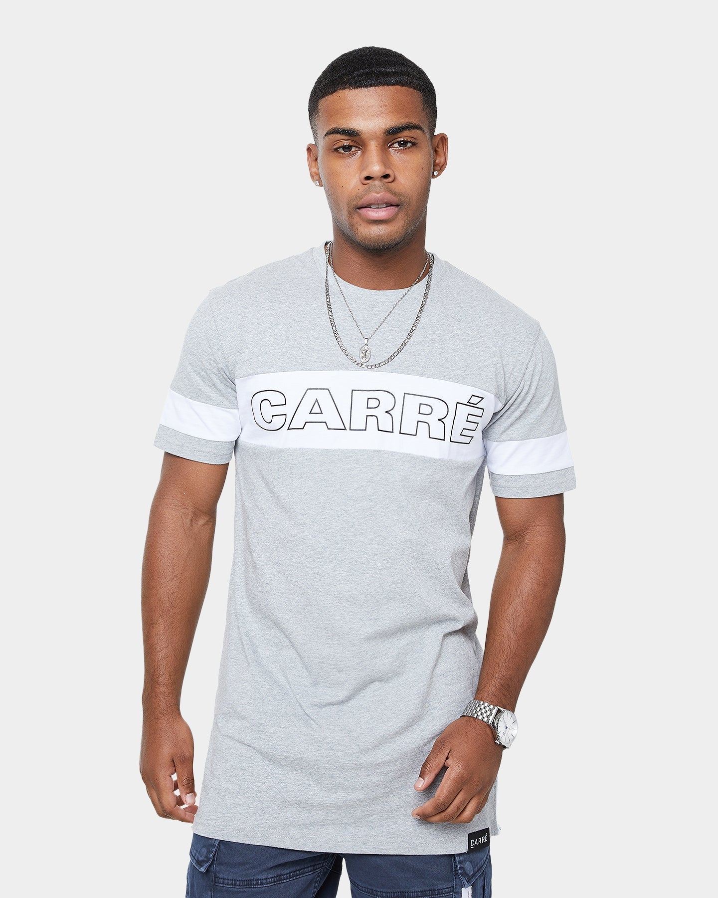 Carr√© Panneau Short Sleeve T-Shirt Grey Marle