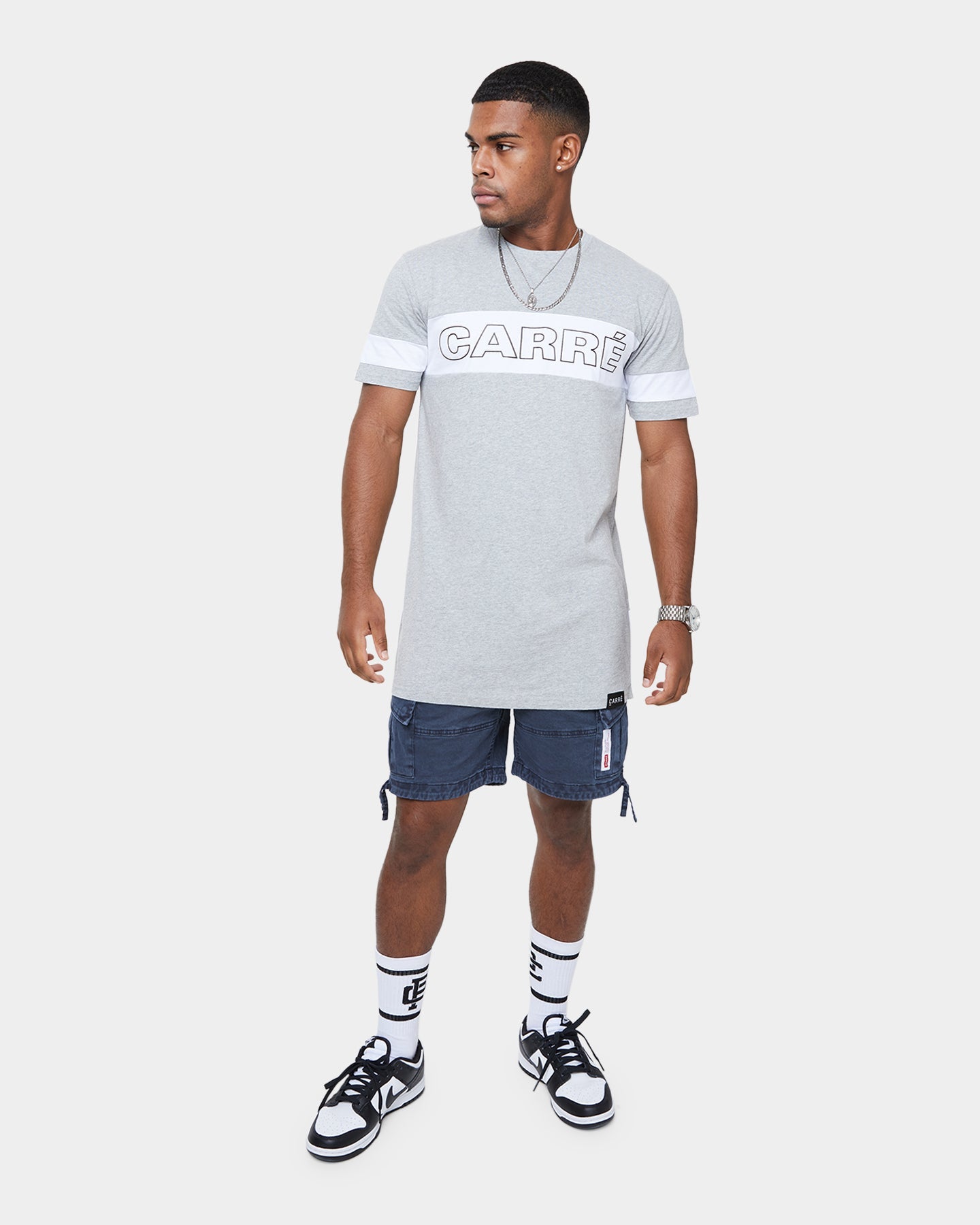 Carr√© Panneau Short Sleeve T-Shirt Grey Marle