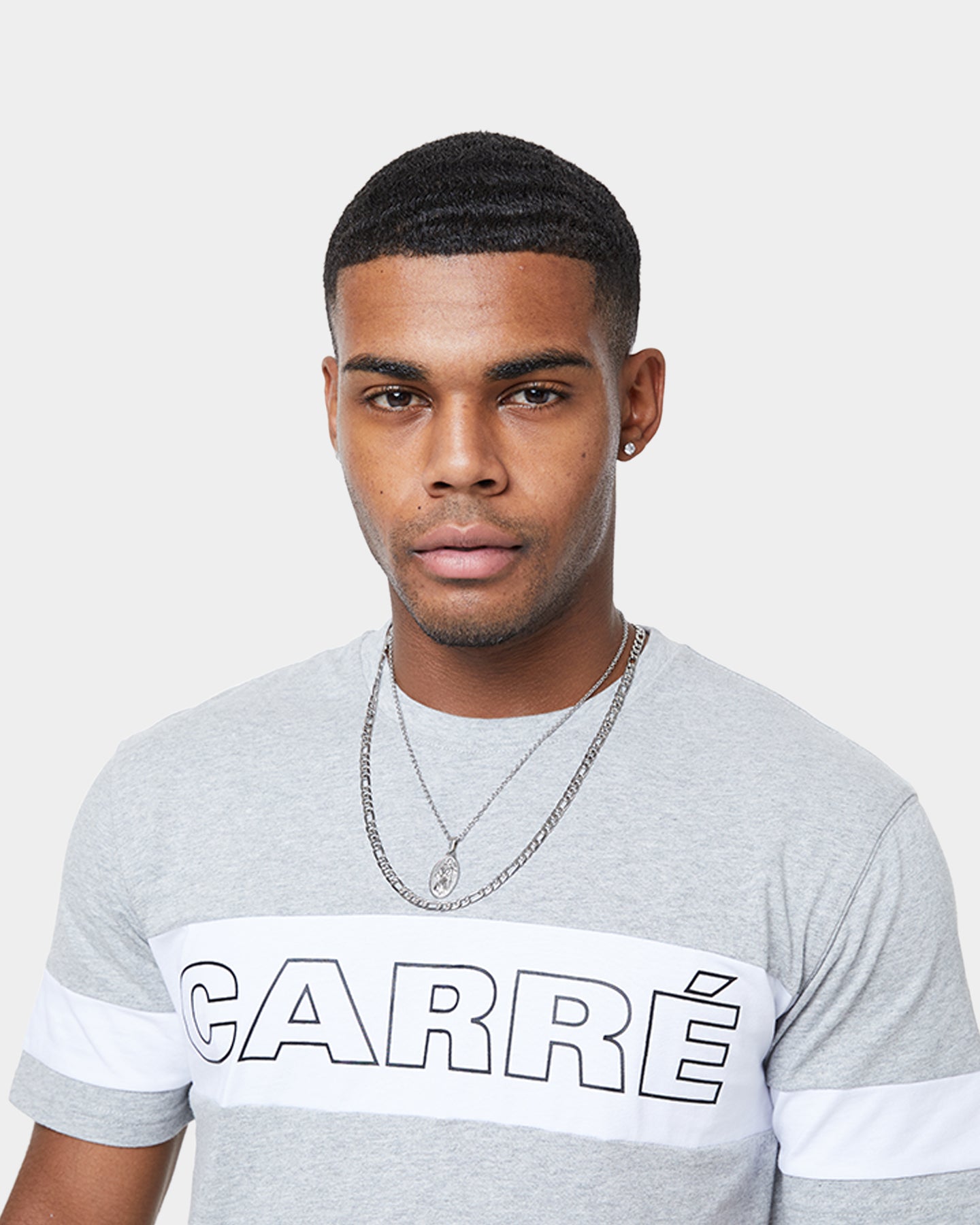 Carr√© Panneau Short Sleeve T-Shirt Grey Marle