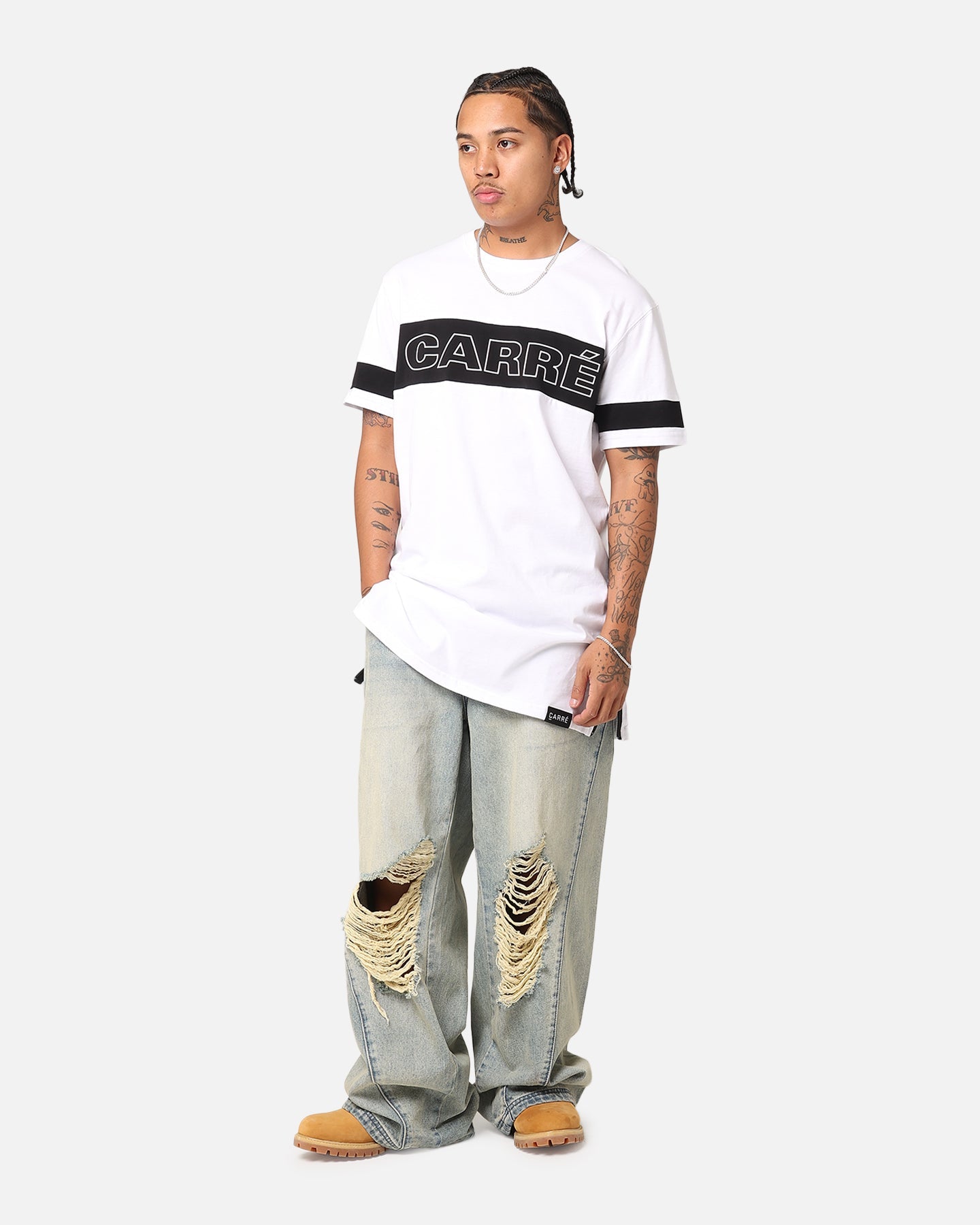Carr√© Panneau Short Sleeve T-Shirt White/Black