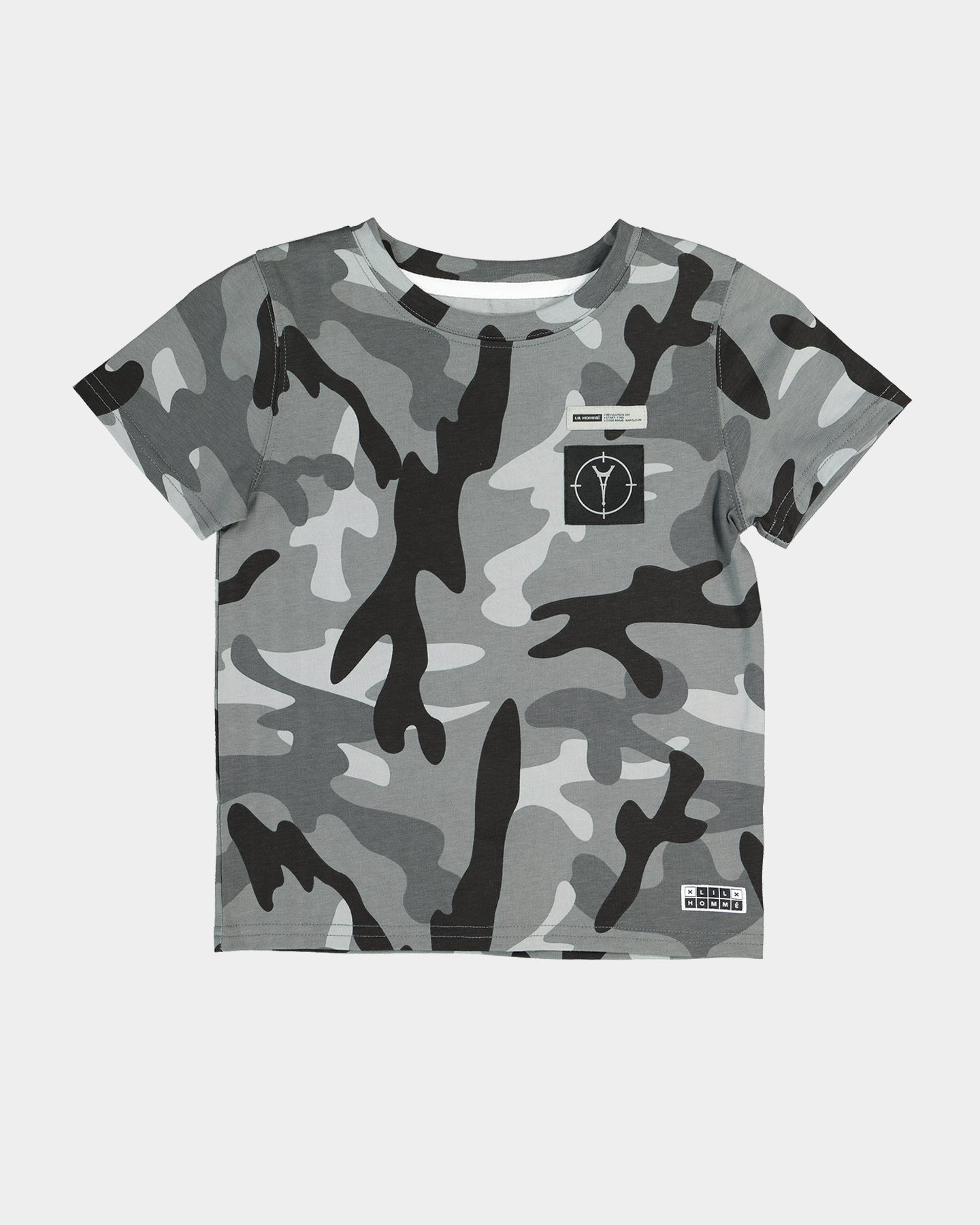Lil Homm√© Kid's Utilitaire Short Sleeve T-Shirt Black Camo