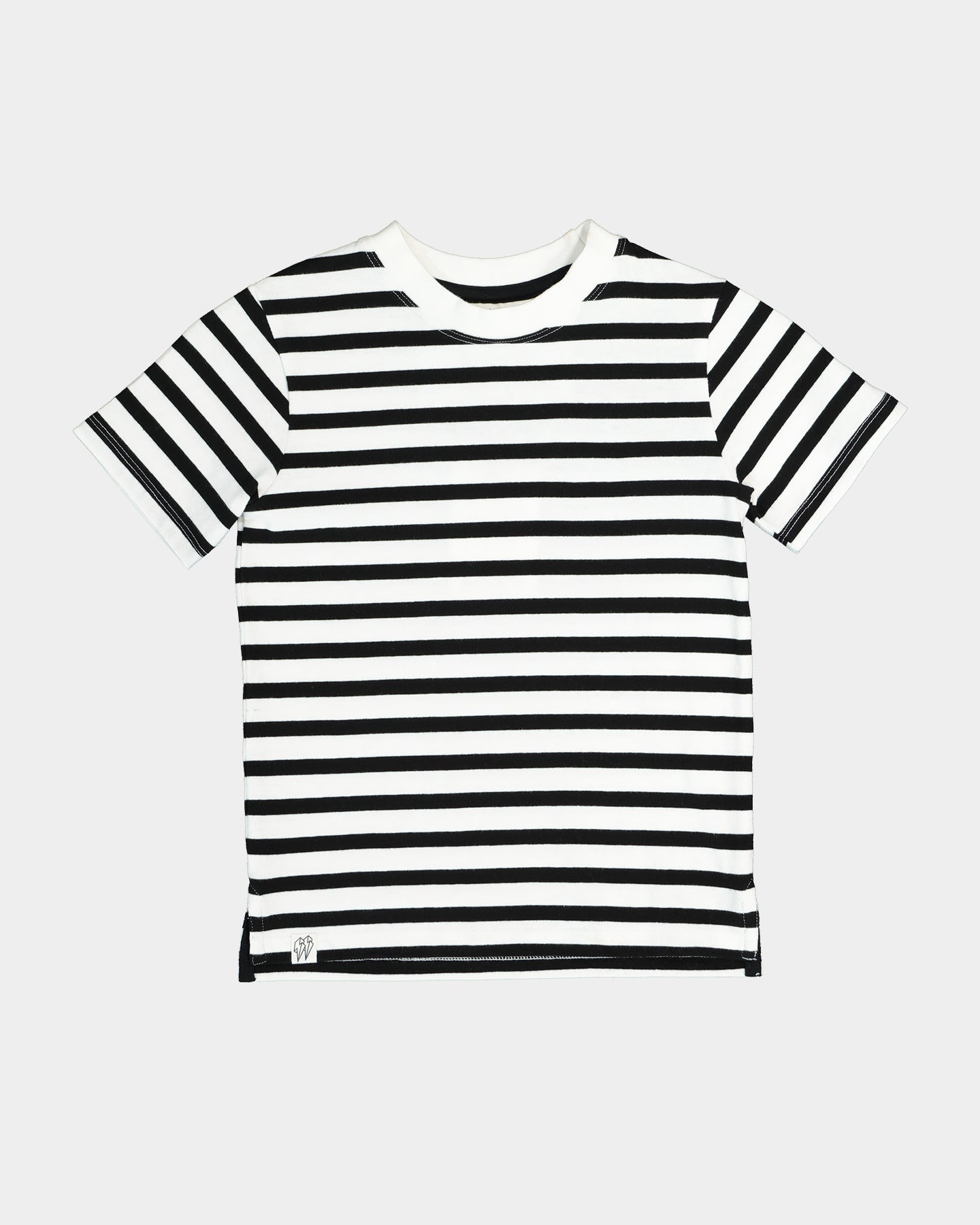 EN ES Kid's Directional T-Shirt Black/White Stripe