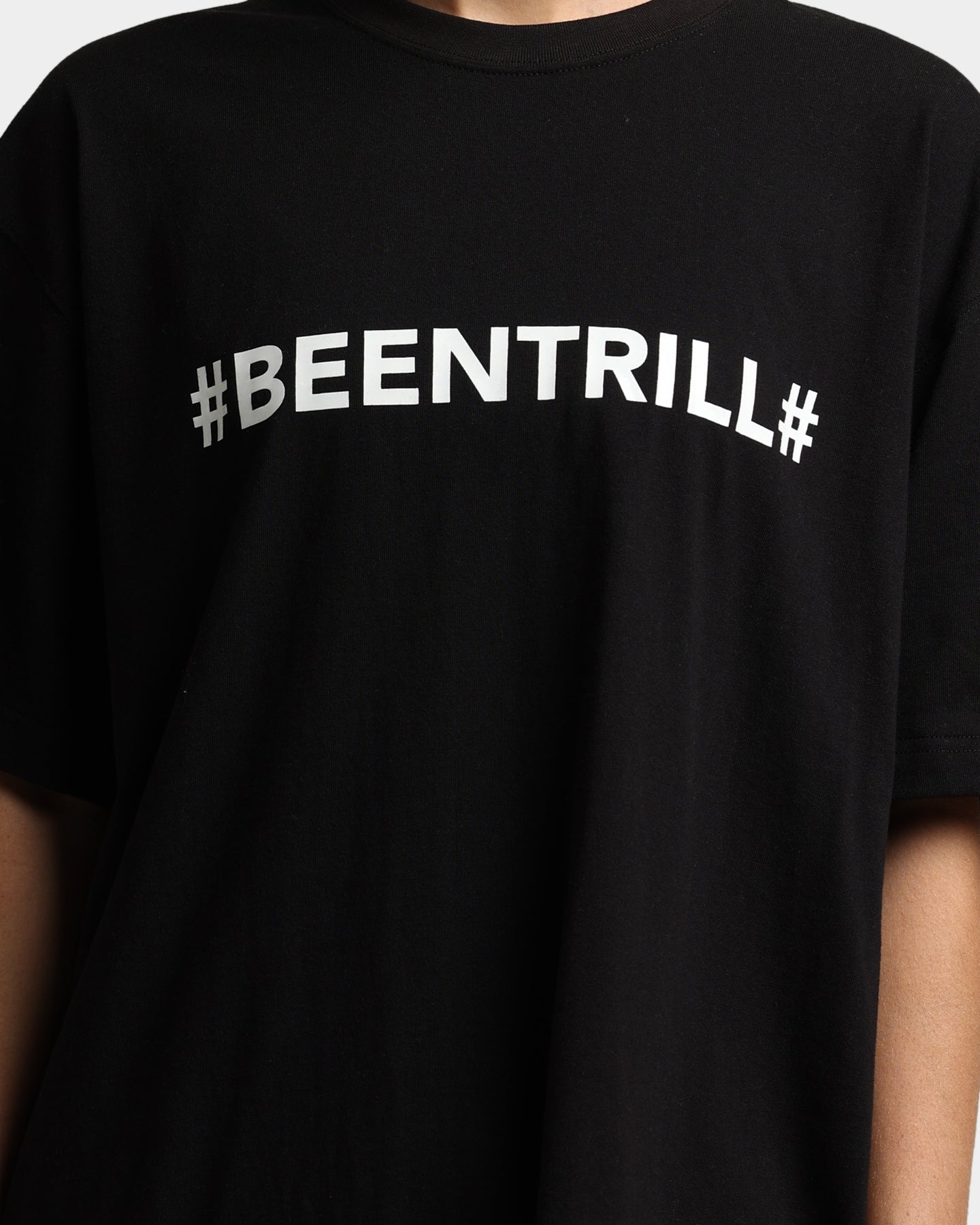 BEENTRILL Backwards Short Sleeve T-Shirt Black Style001
