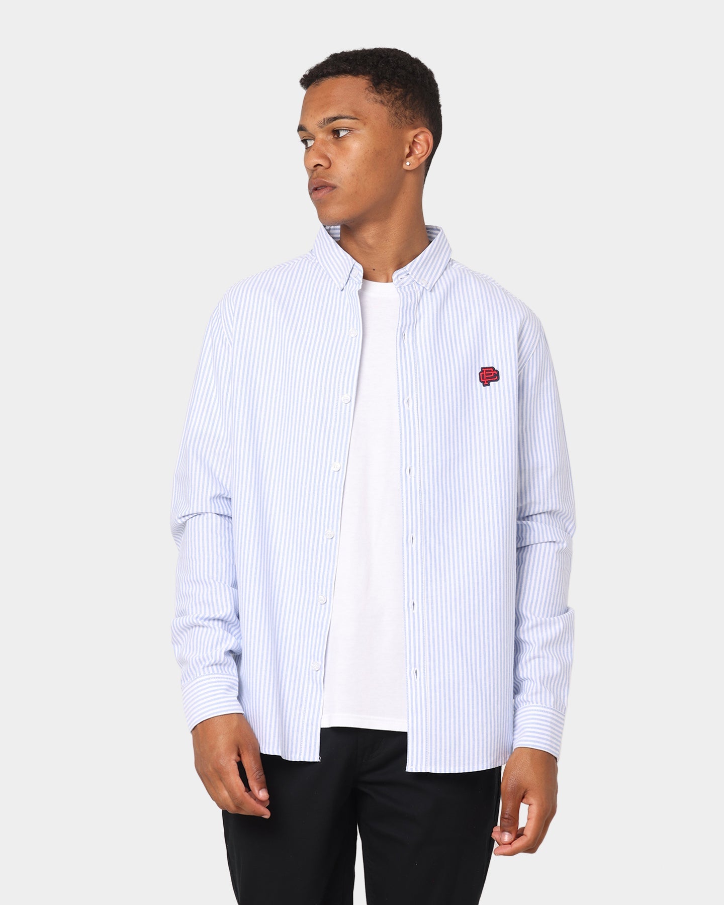 Carre Mono Oxford Button Up Shirt White/LightBlue