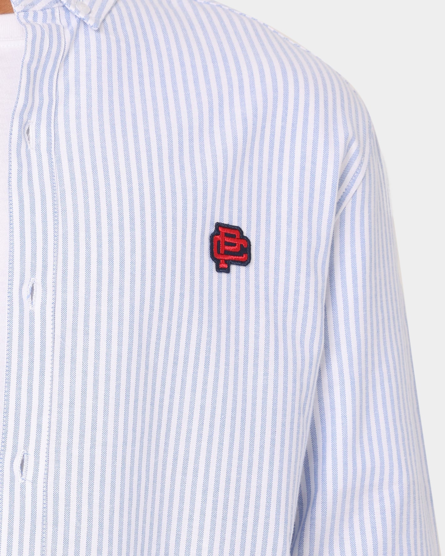 Carre Mono Oxford Button Up Shirt White/LightBlue