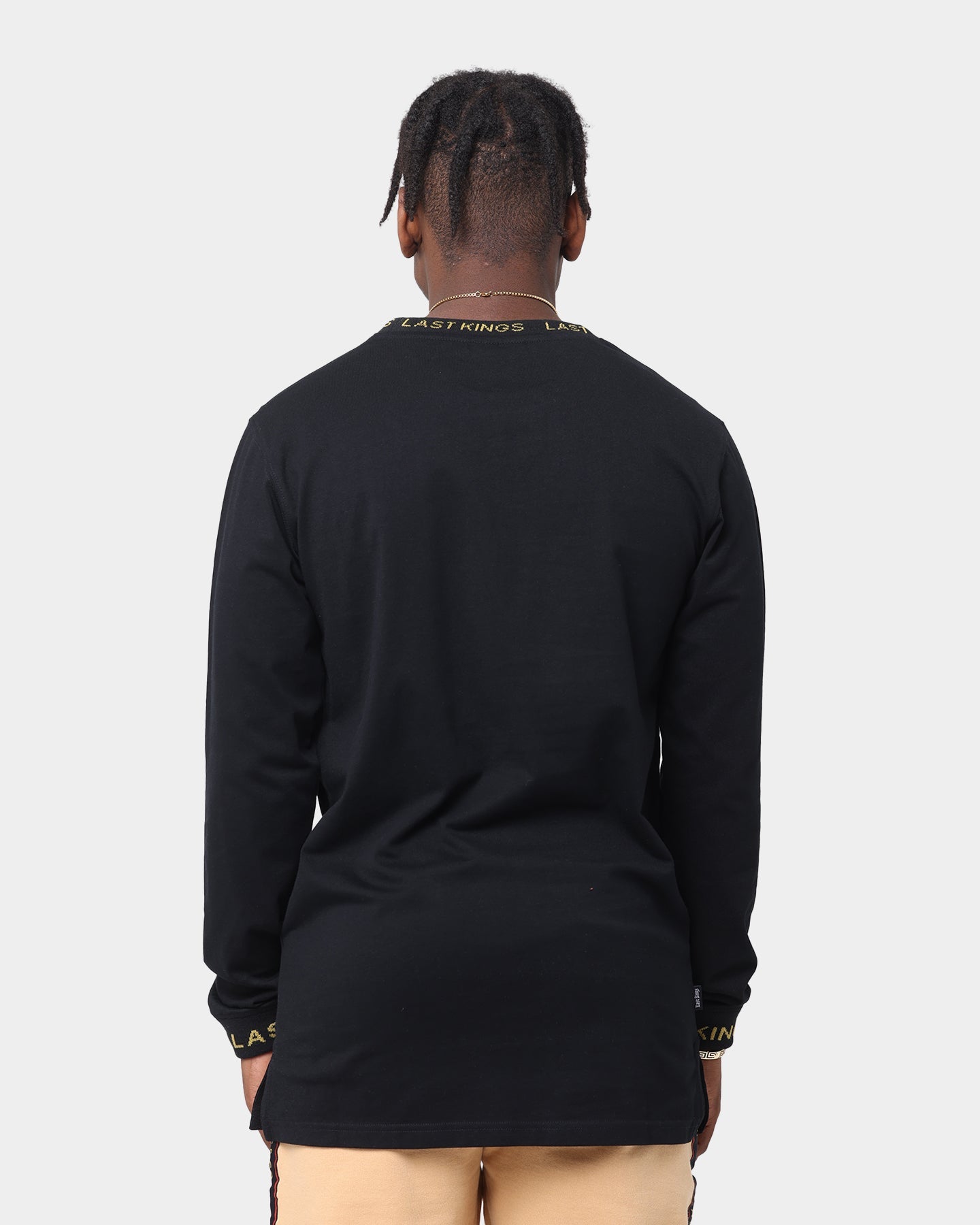 Last Kings Logo Rib Long Sleeve T-Shirt Black