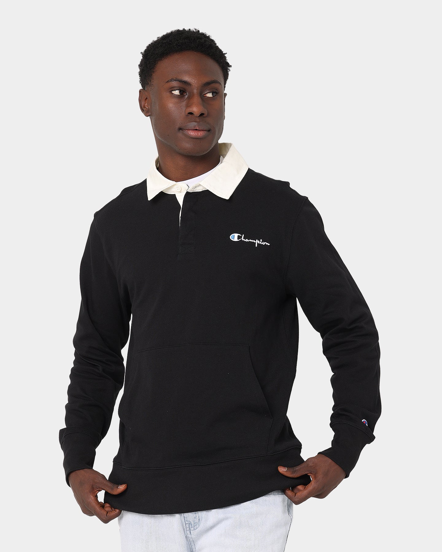 Champion Long Sleeve Rugby Shirt Black