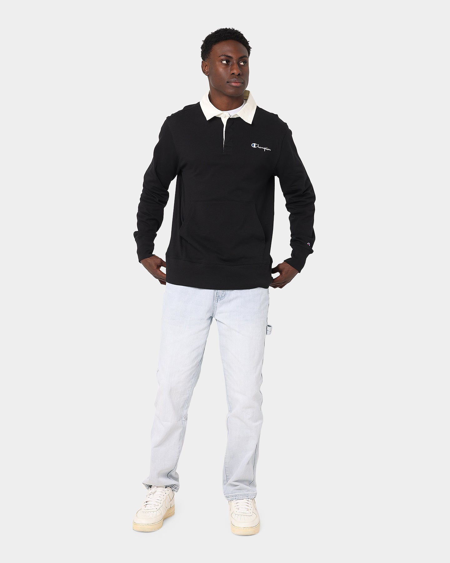 Champion Long Sleeve Rugby Shirt Black