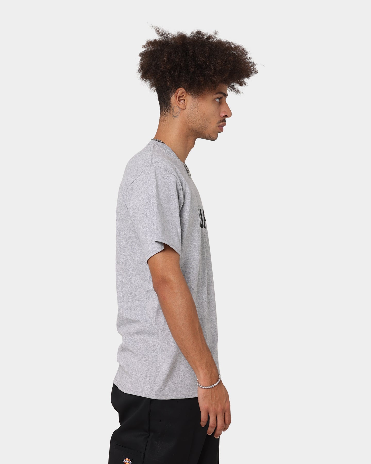 Huf Essentials OG Logo T-Shirt Grey Heather