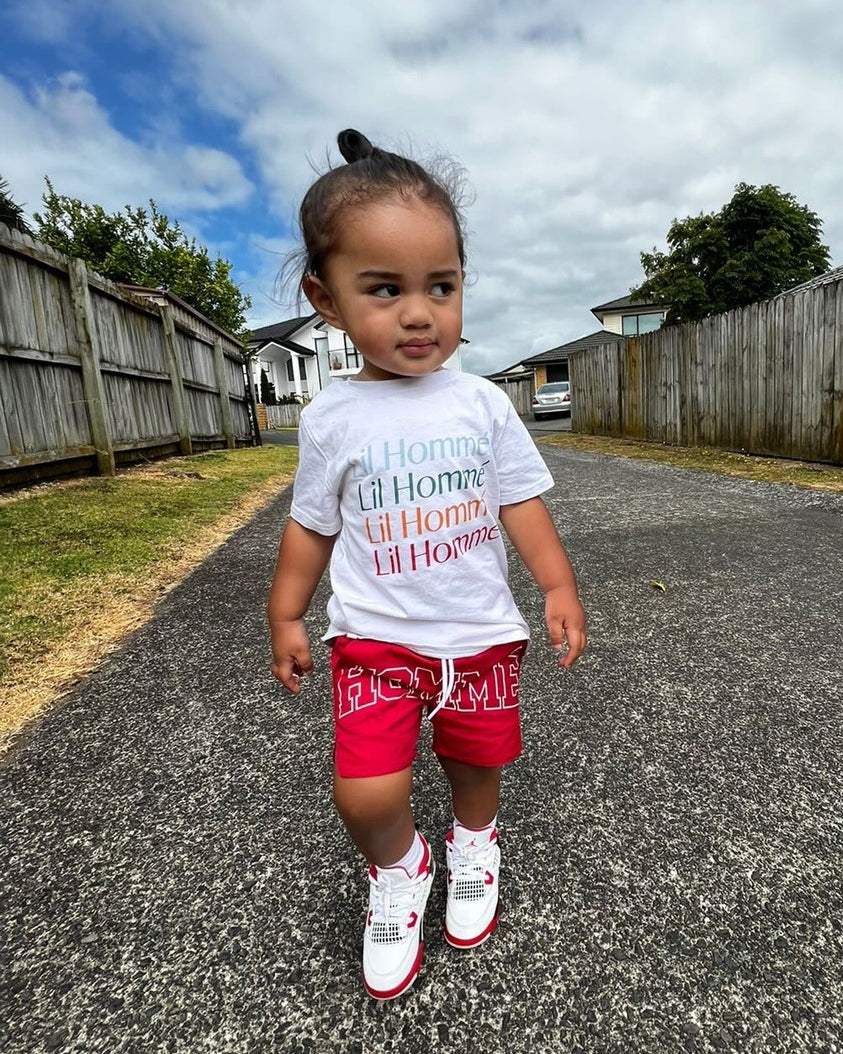 Lil Homm√© Kid's Rainbow T-Shirt White