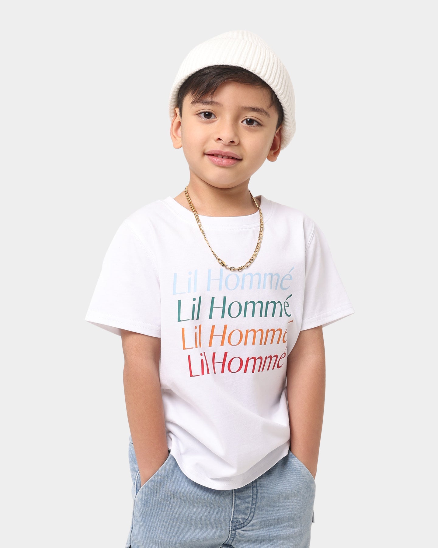Lil Homm√© Kid's Rainbow T-Shirt White