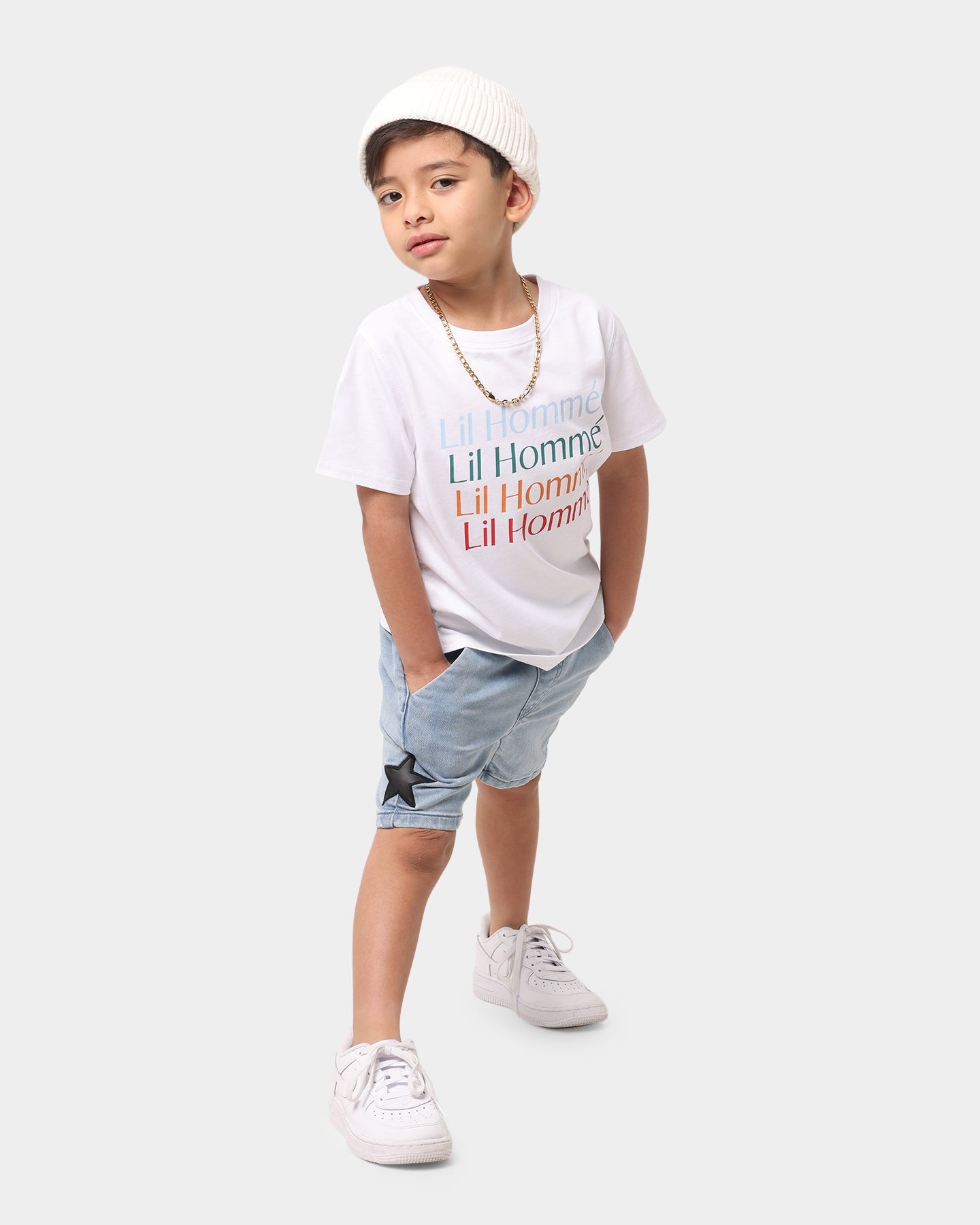 Lil Homm√© Kid's Rainbow T-Shirt White