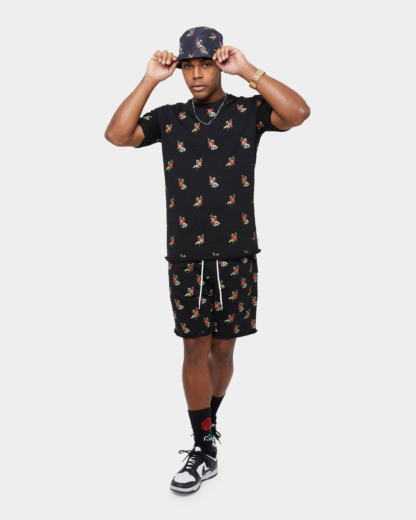 Carre Ament Repeat Rugueux Short Sleeve T-Shirt Black