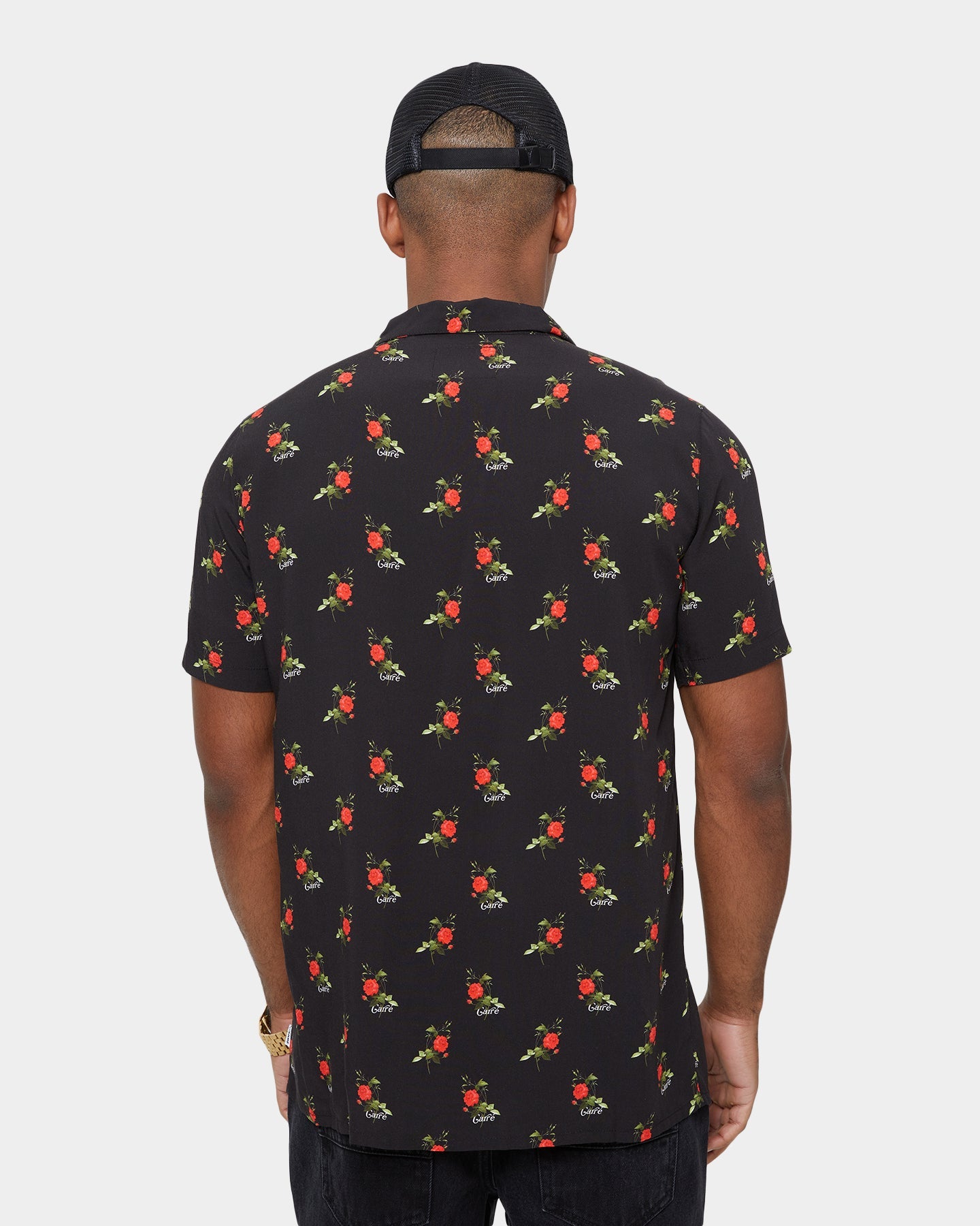 Carr√© Ament Short Sleeve Button Up Shirt Black