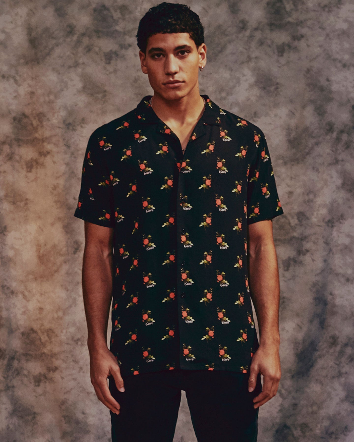 Carr√© Ament Short Sleeve Button Up Shirt Black