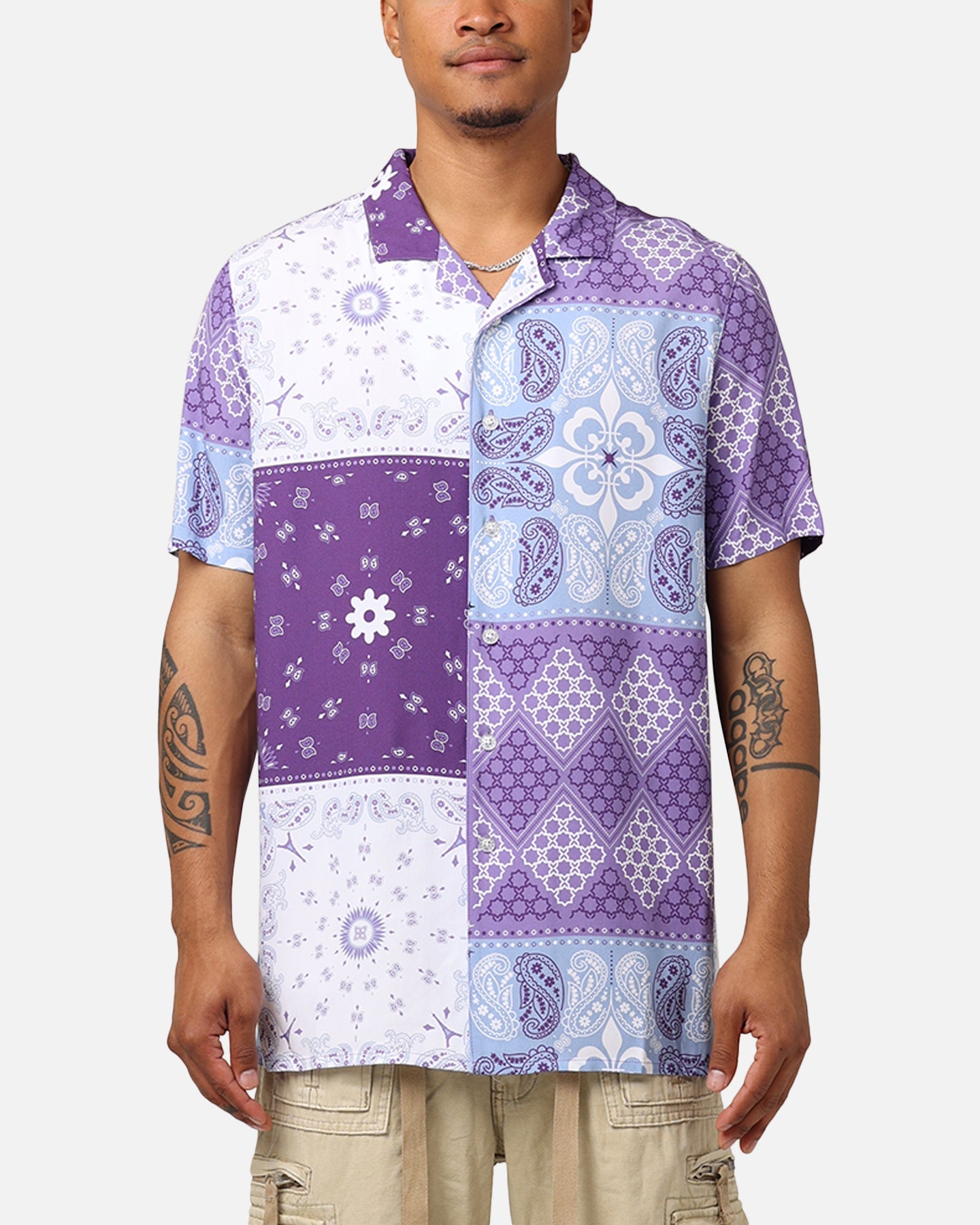Carr√© Bandana Ultra Button Up Shirt Purple