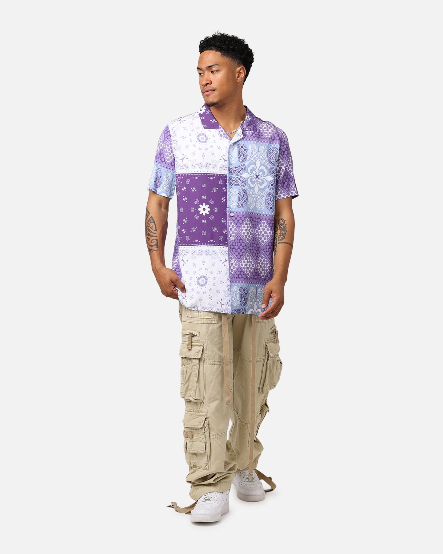 Carr√© Bandana Ultra Button Up Shirt Purple