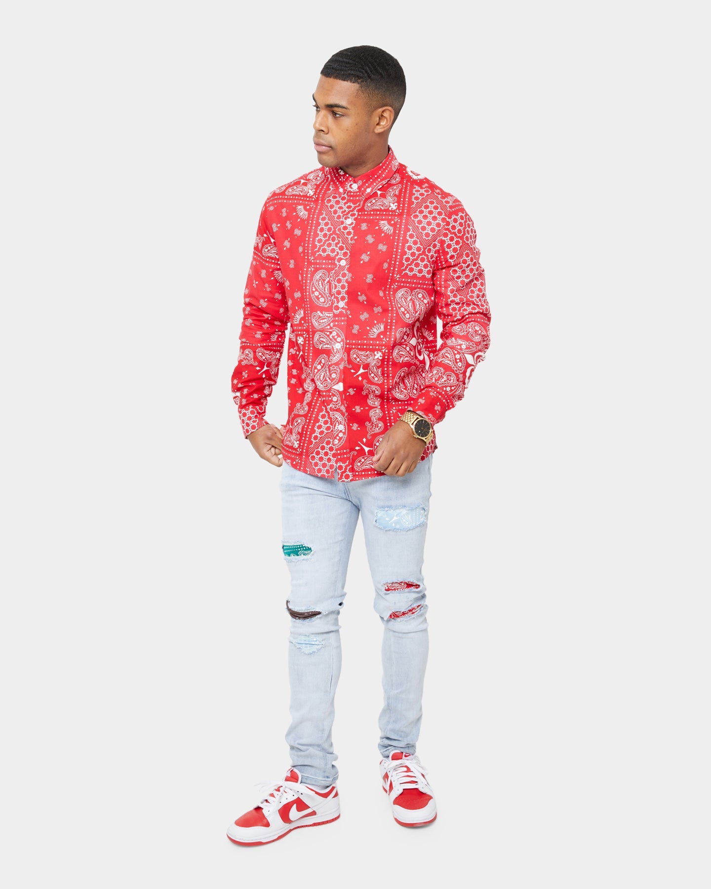 Carre Bandana Ultra Flannel Shirt Red