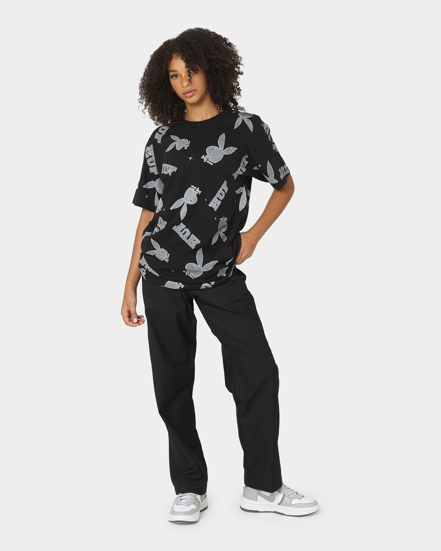 HUF X Playboy VVS Pattern T-Shirt Black Style001