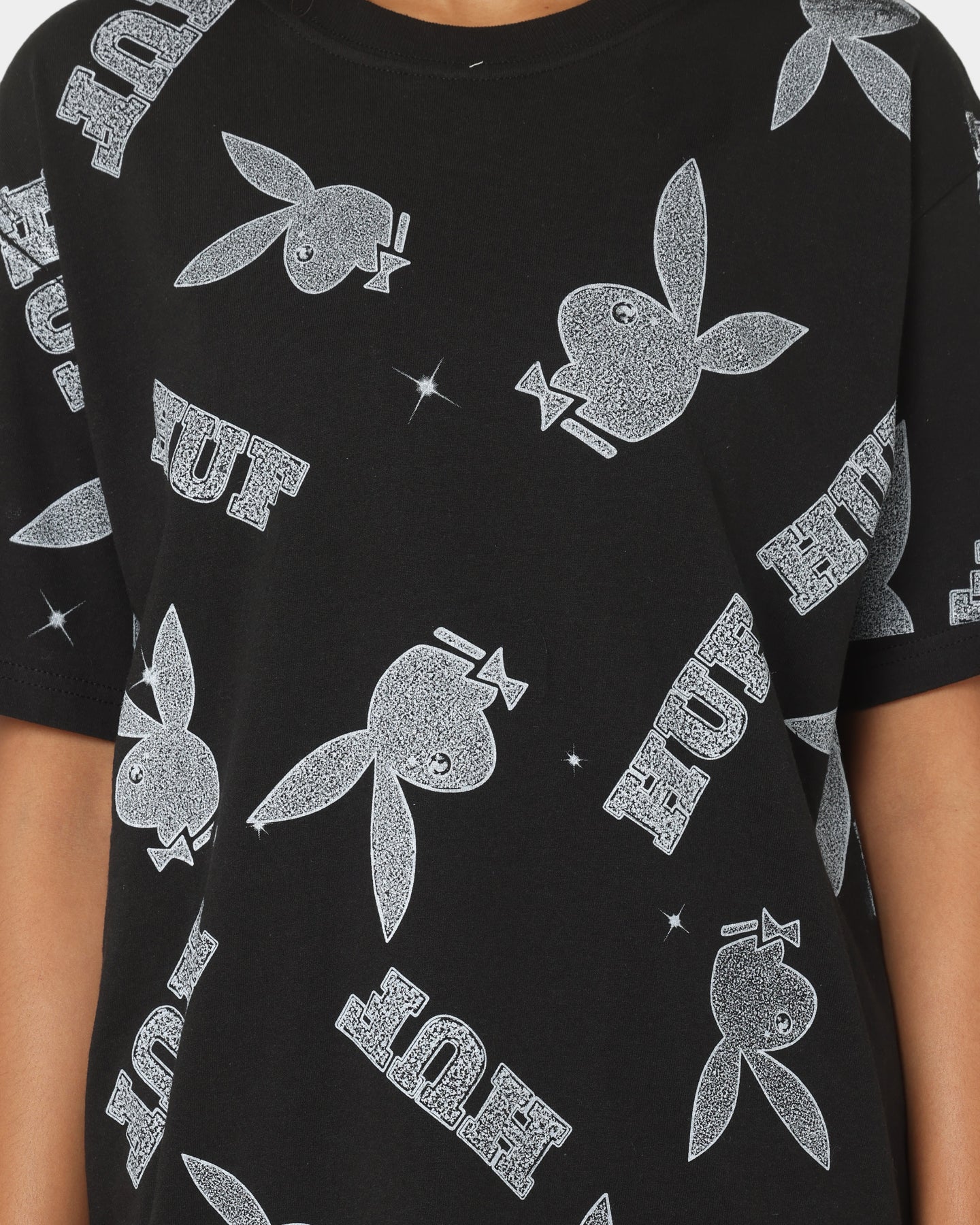 HUF X Playboy VVS Pattern T-Shirt Black Style001