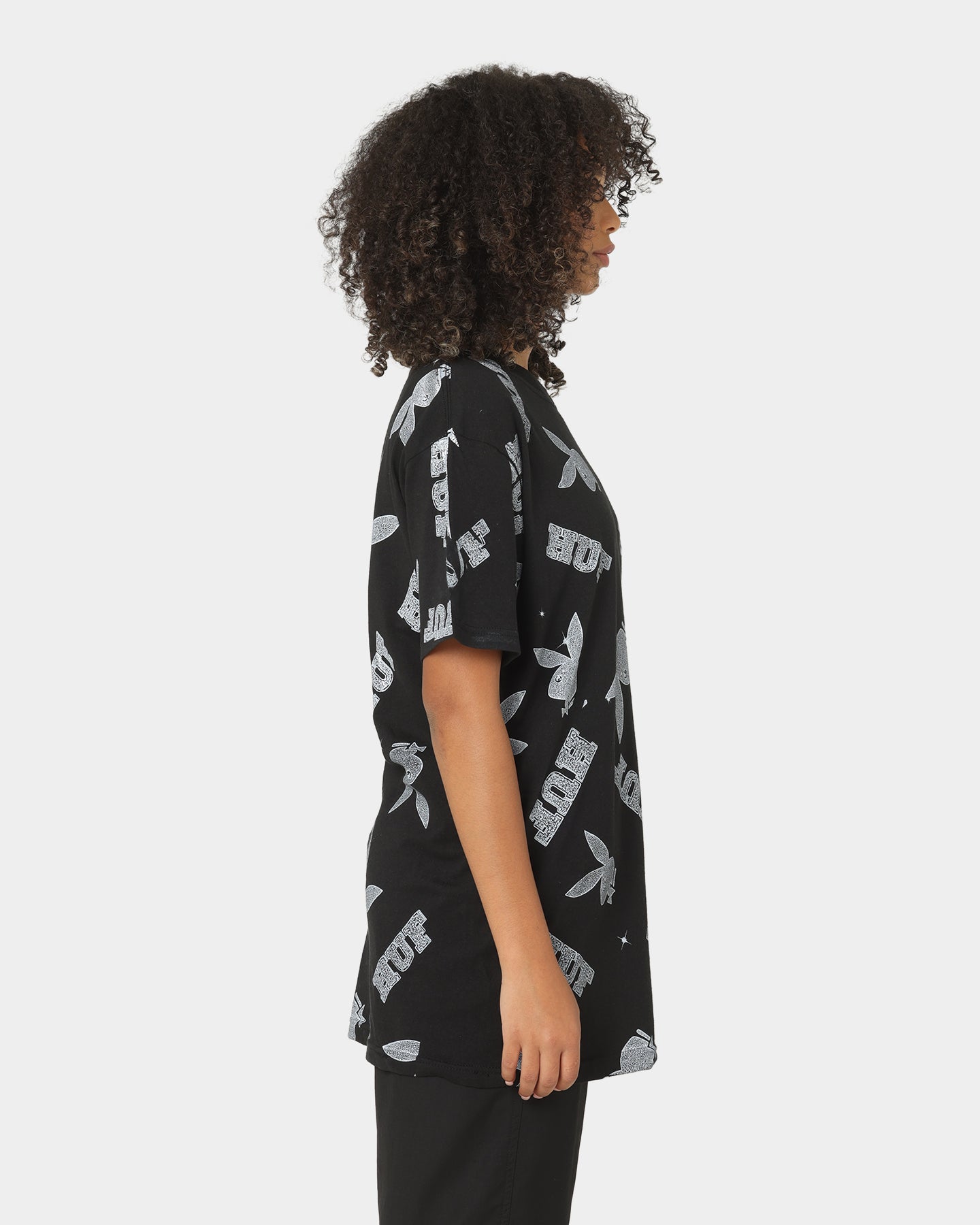 HUF X Playboy VVS Pattern T-Shirt Black Style001