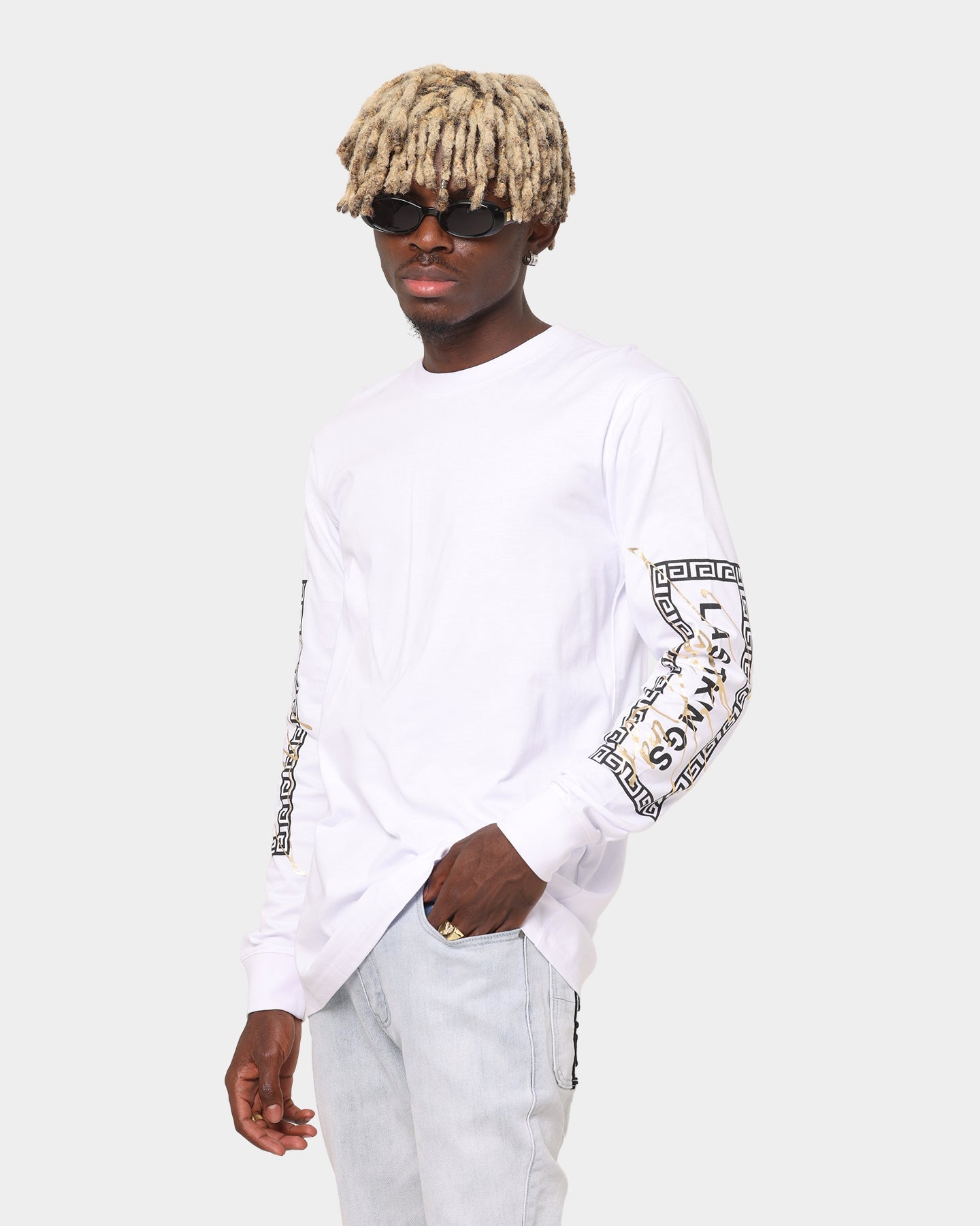 Last Kings Boxed Script Long Sleeve T-Shirt White