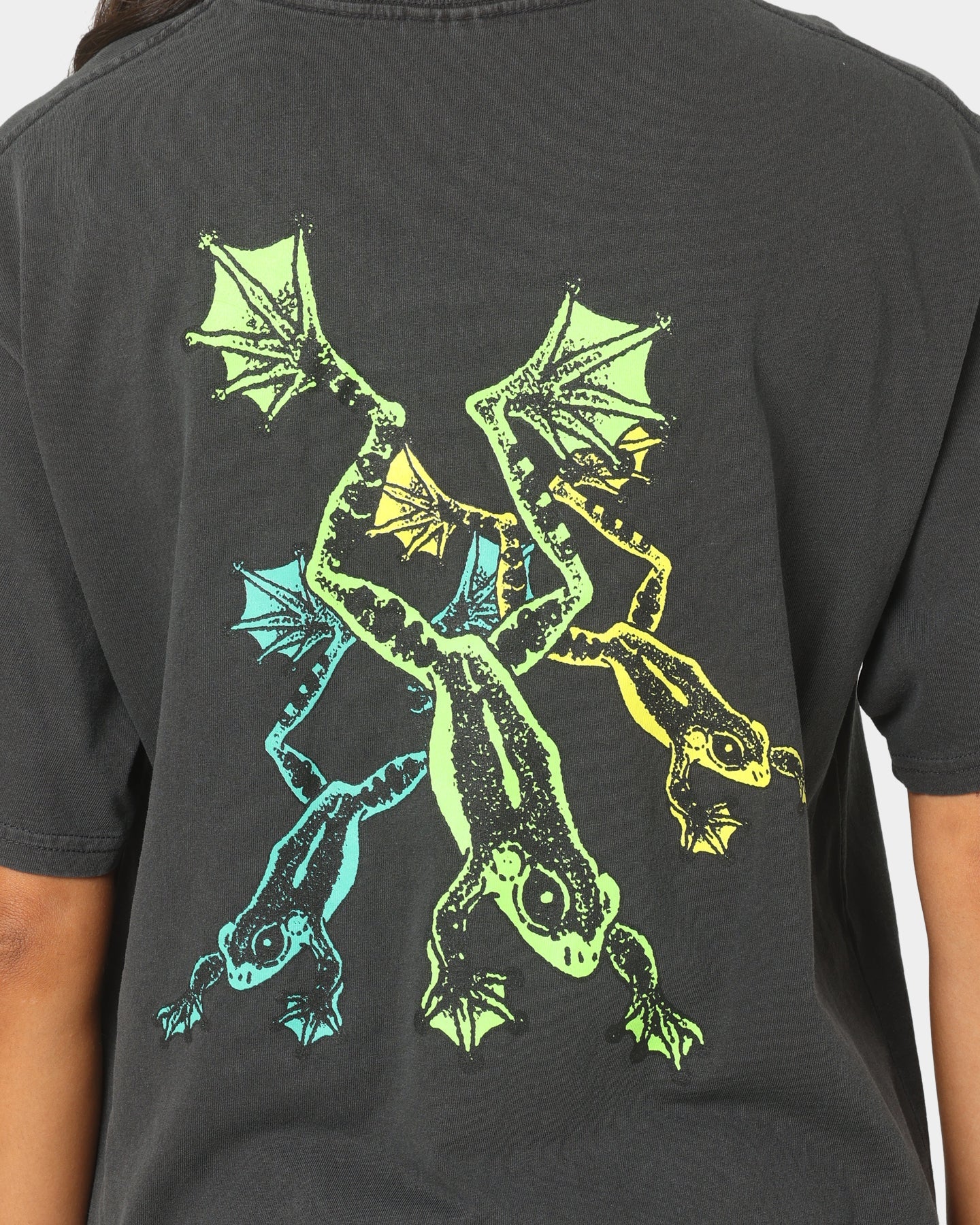 HUF X Pleasures Cane Washed Short Sleeve T-Shirt Washed Black Style001