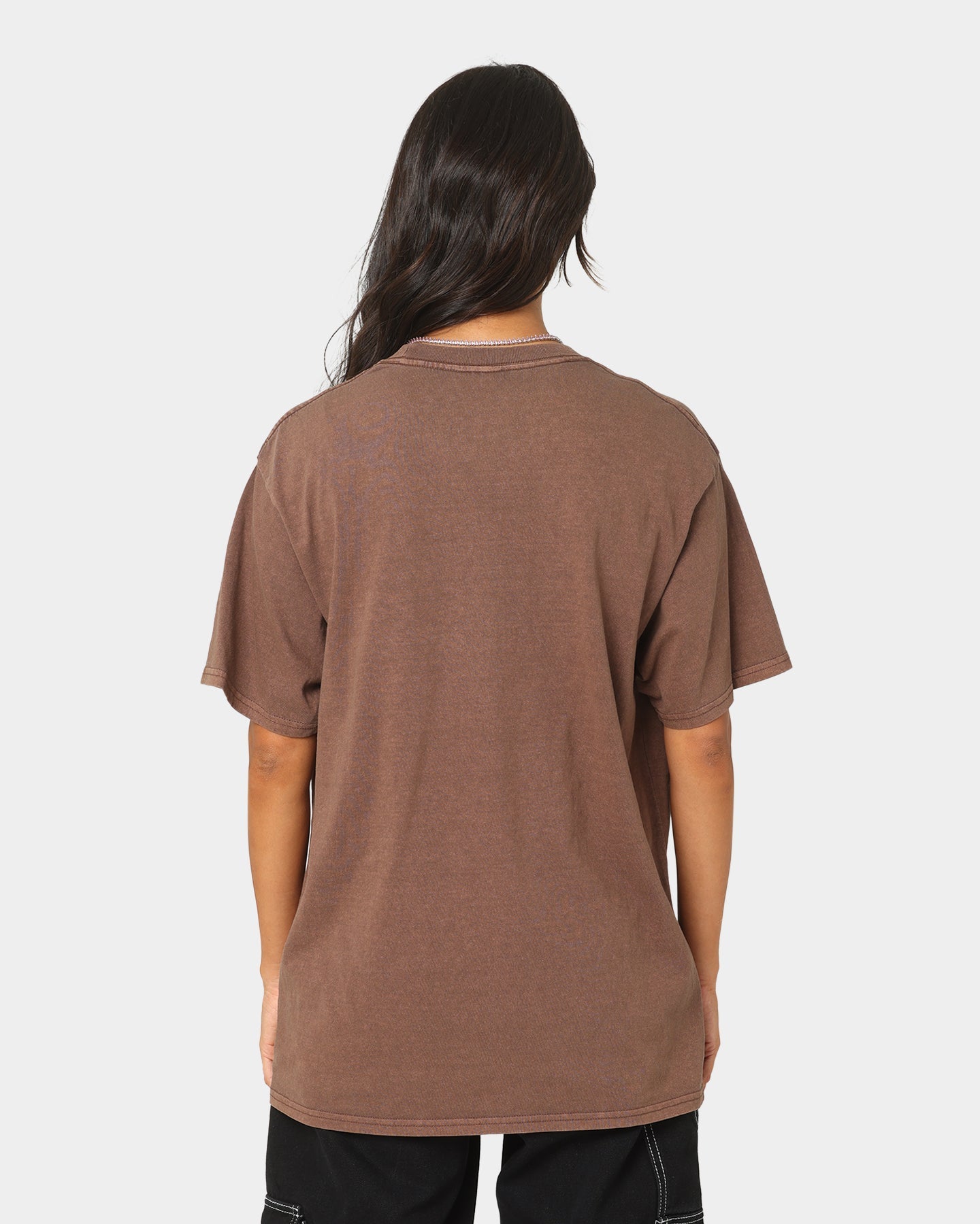 HUF X Pleasures Dyed Short Sleeve T-Shirt Brown Style001