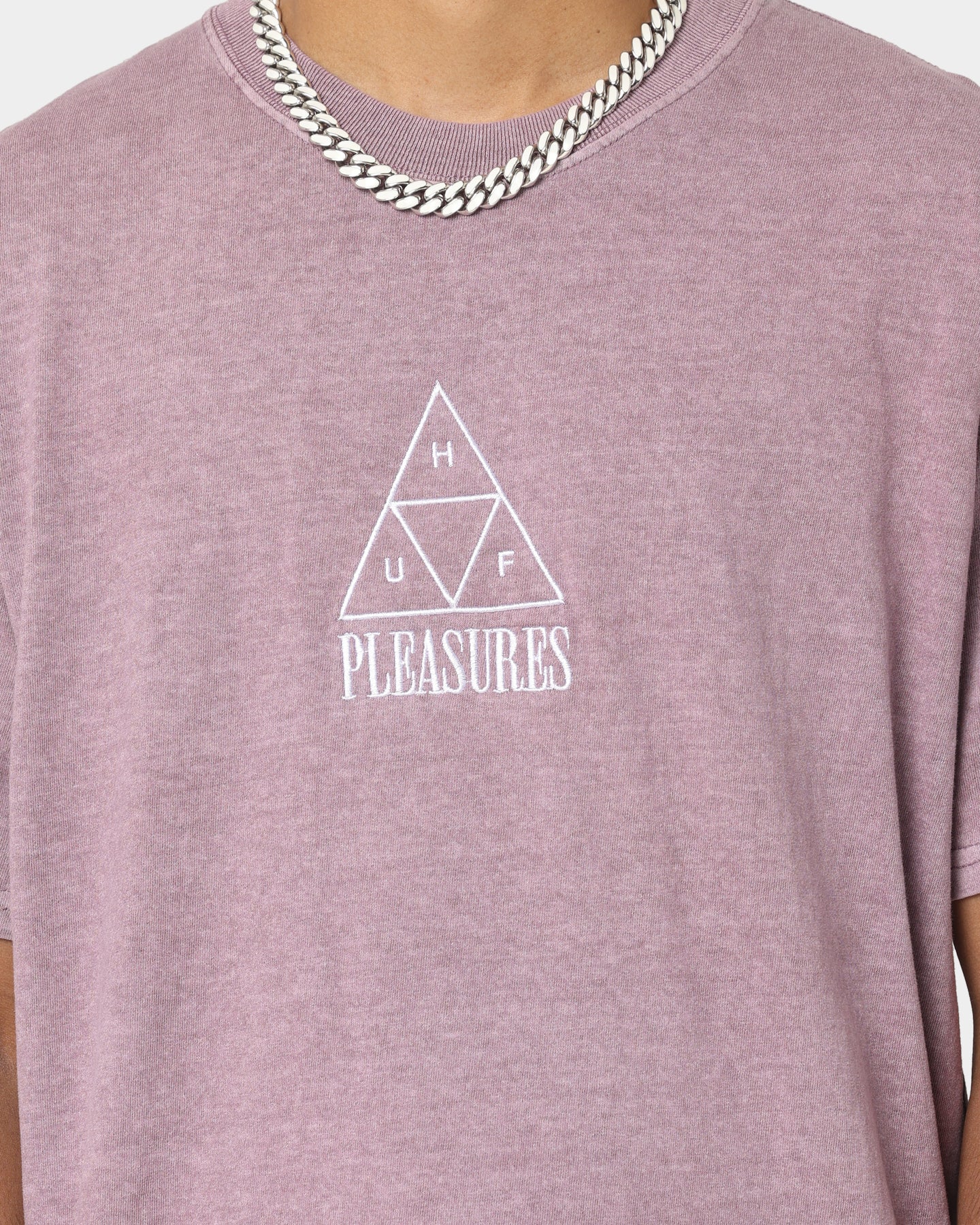 HUF X Pleasures Dyed Short Sleeve T-Shirt Purple