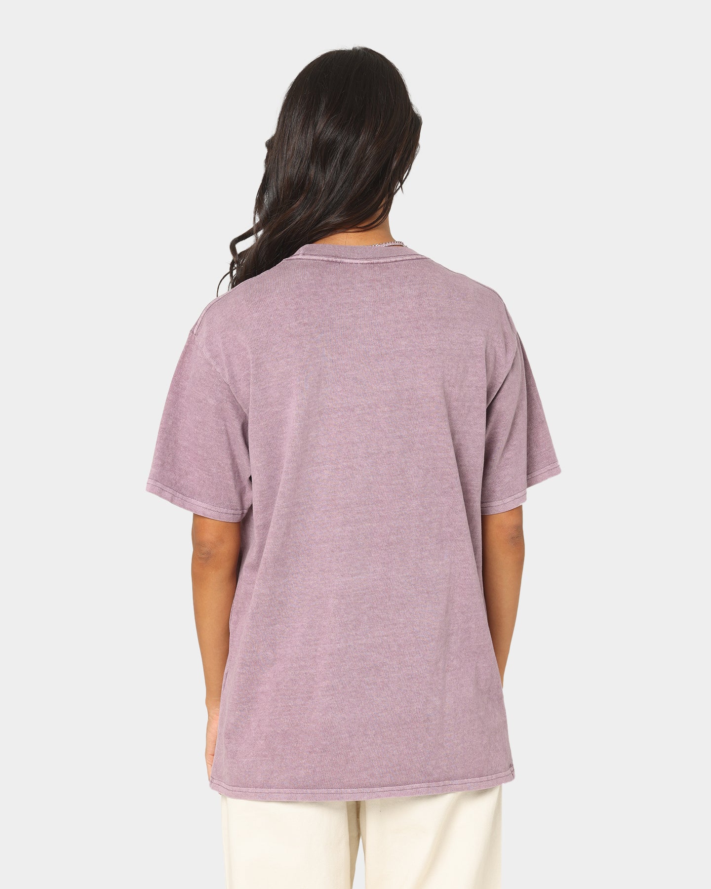 HUF X Pleasures Dyed Short Sleeve T-Shirt Purple Style001