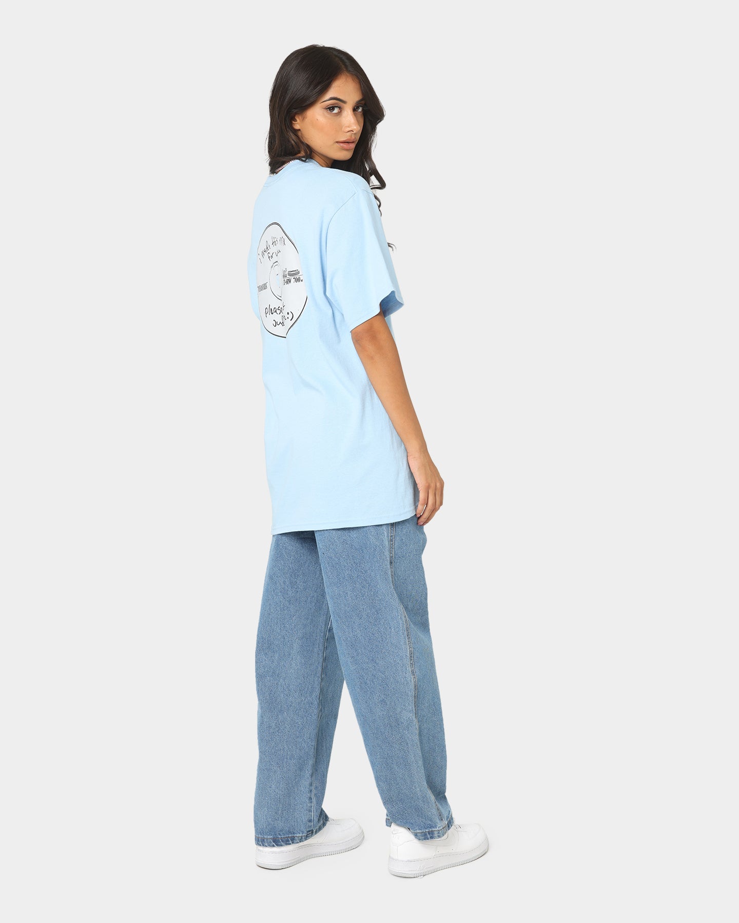 HUF X Pleasures Head Unit Short Sleeve T-Shirt Light Blue Style001