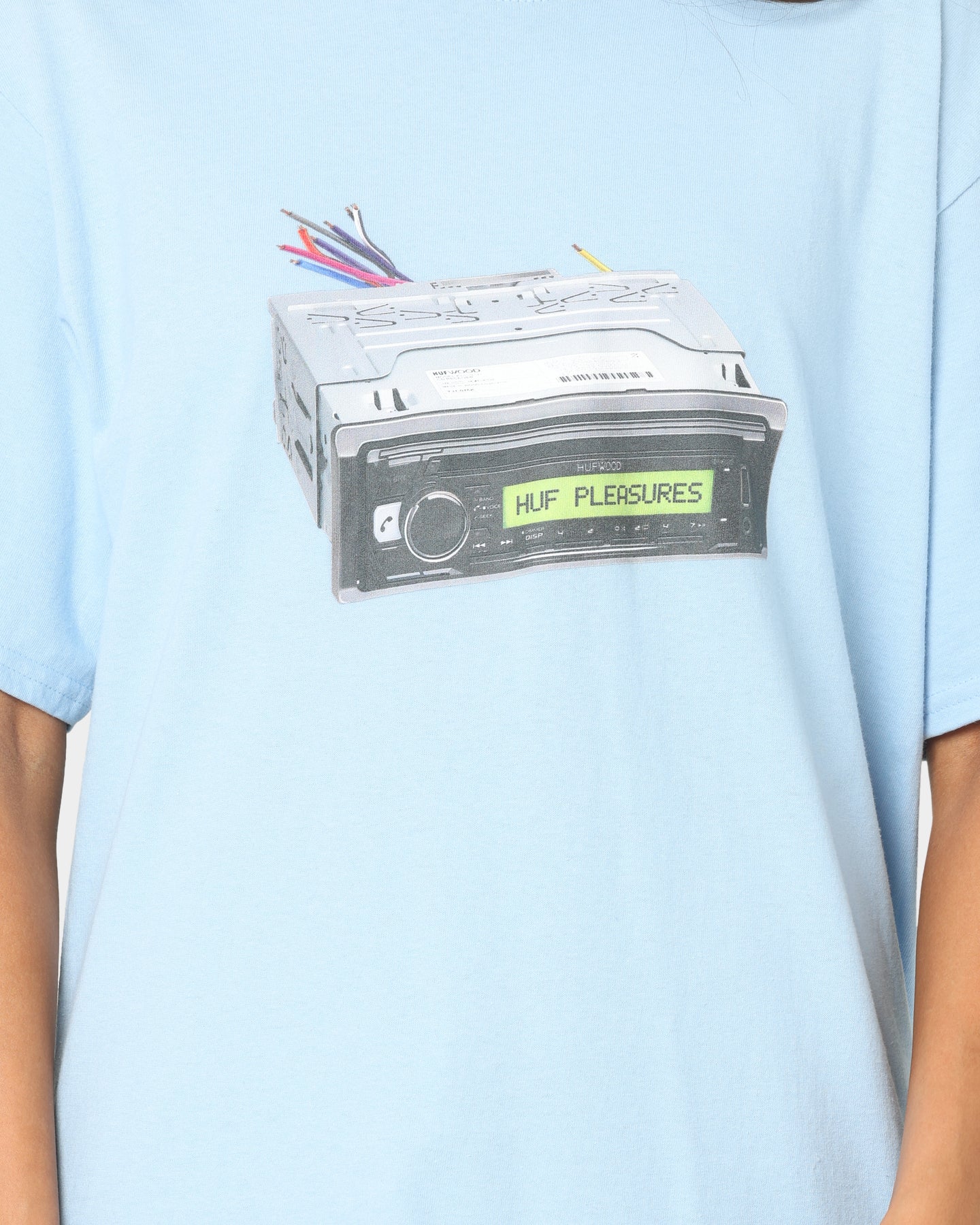 HUF X Pleasures Head Unit Short Sleeve T-Shirt Light Blue Style001