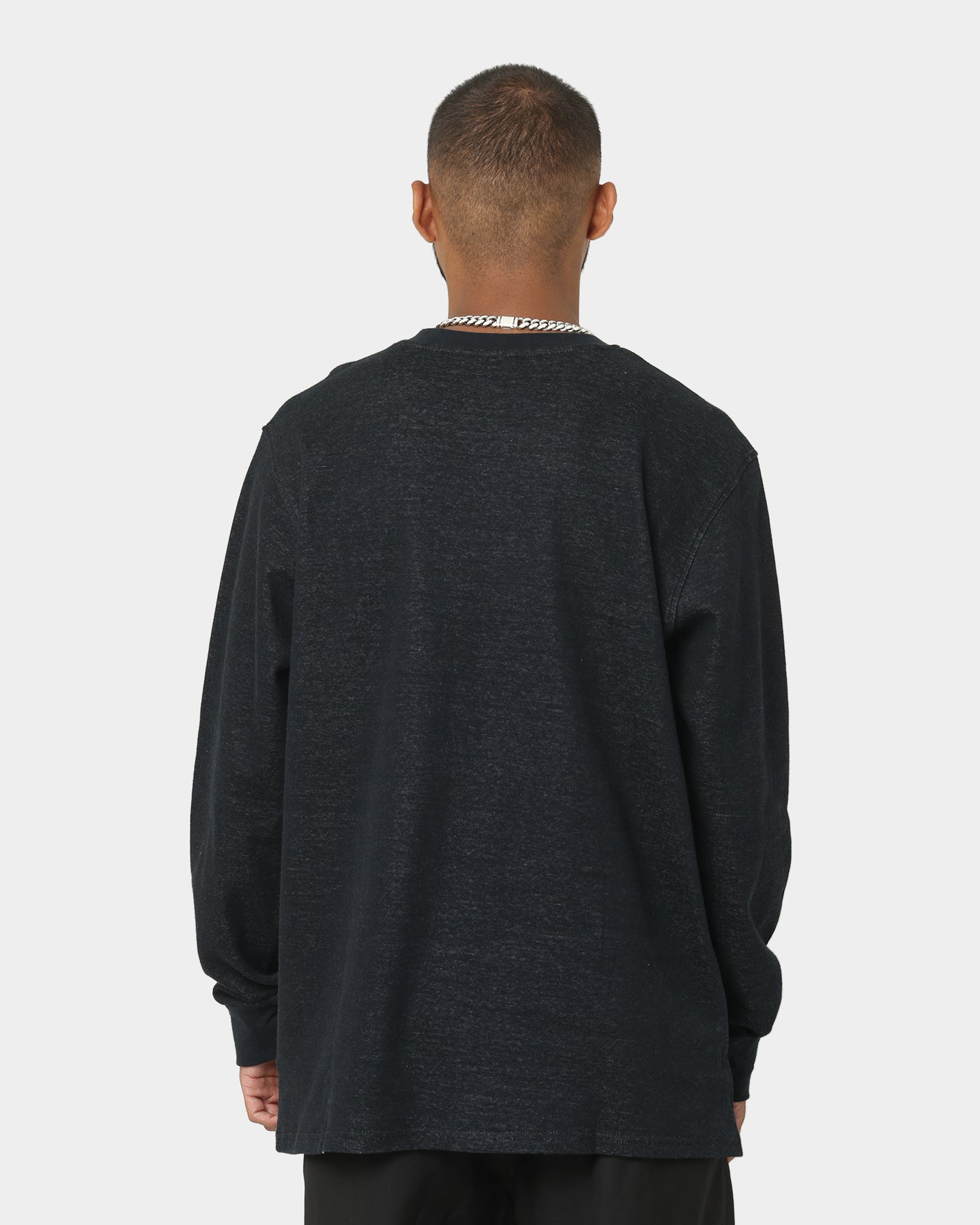 HUF X Pleasures Light Up Jacquard Long Sleeve Knit T-Shirt Black