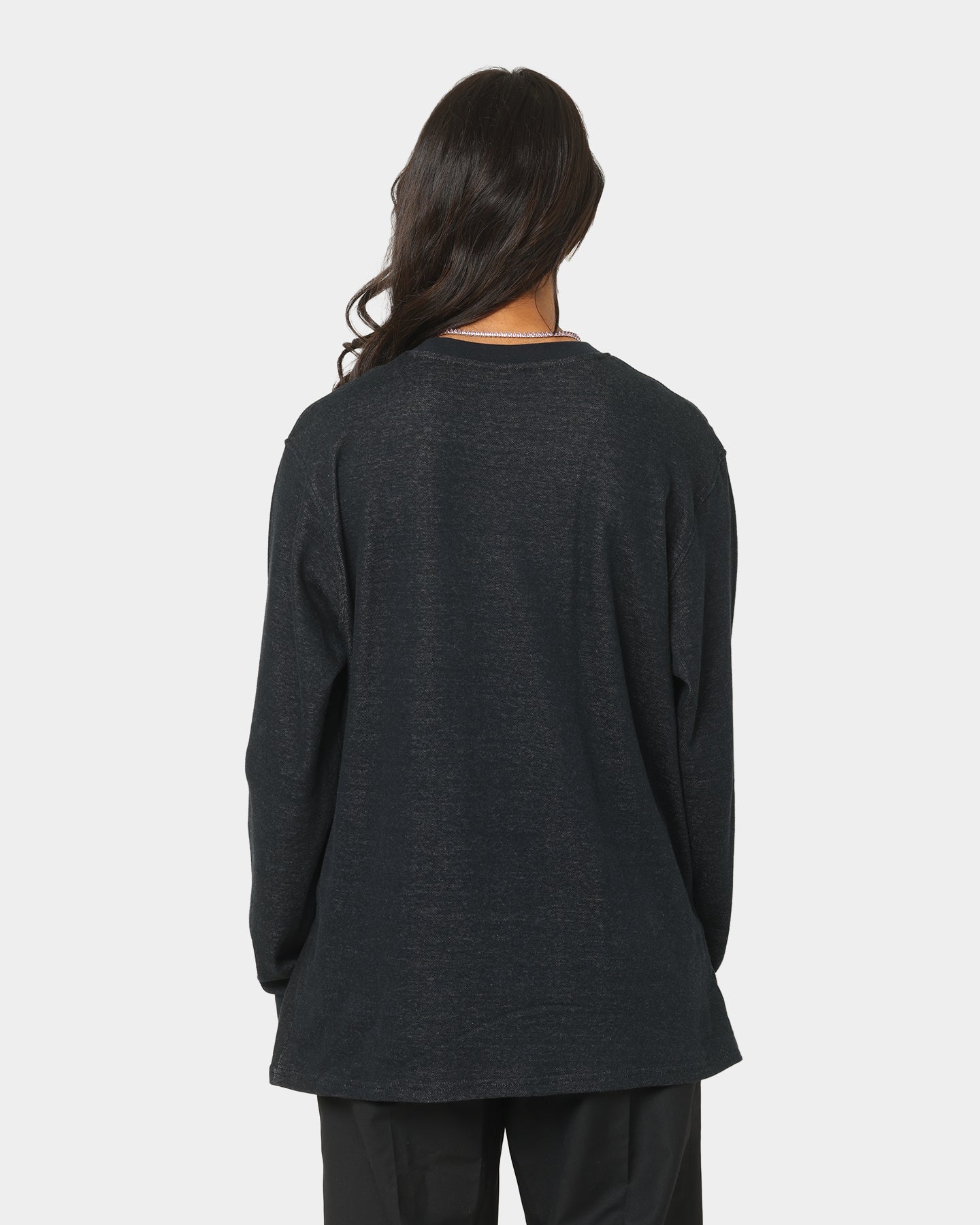 HUF X Pleasures Light Up Jacquard Long Sleeve Knit T-Shirt Black Style001
