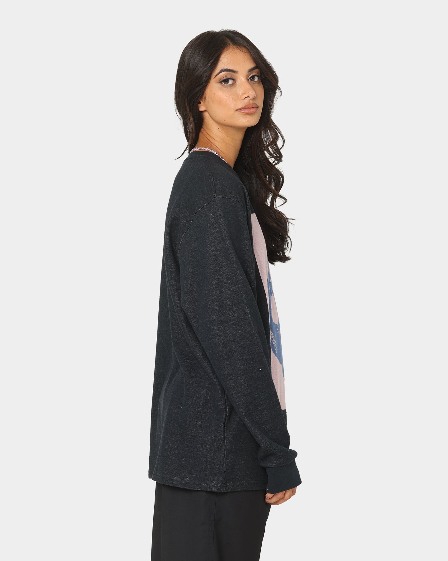 HUF X Pleasures Light Up Jacquard Long Sleeve Knit T-Shirt Black Style001