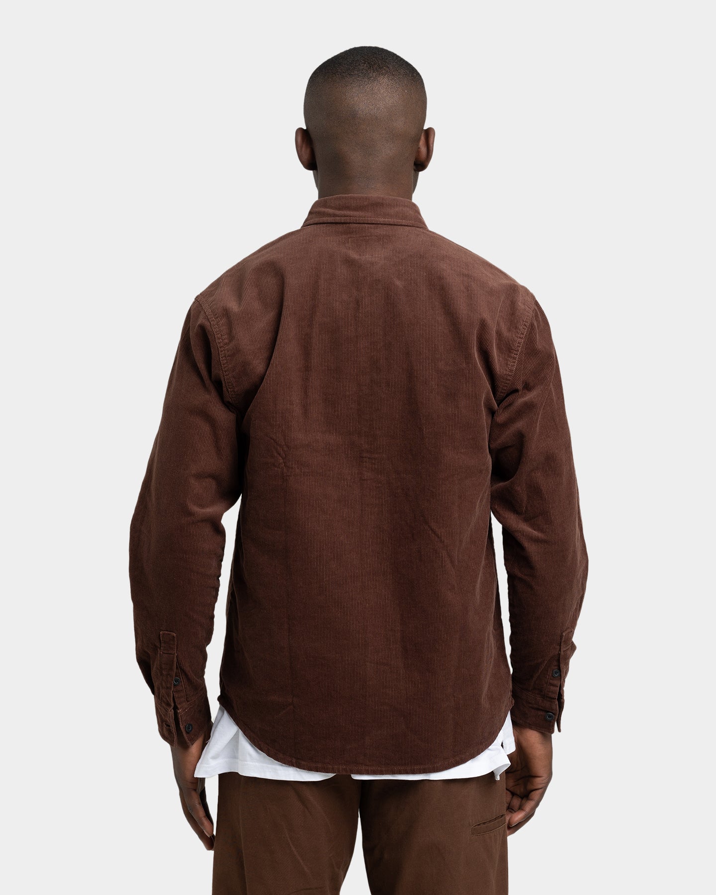 Karl Kani Men's Chest Signature Corduroy Shirt Brown