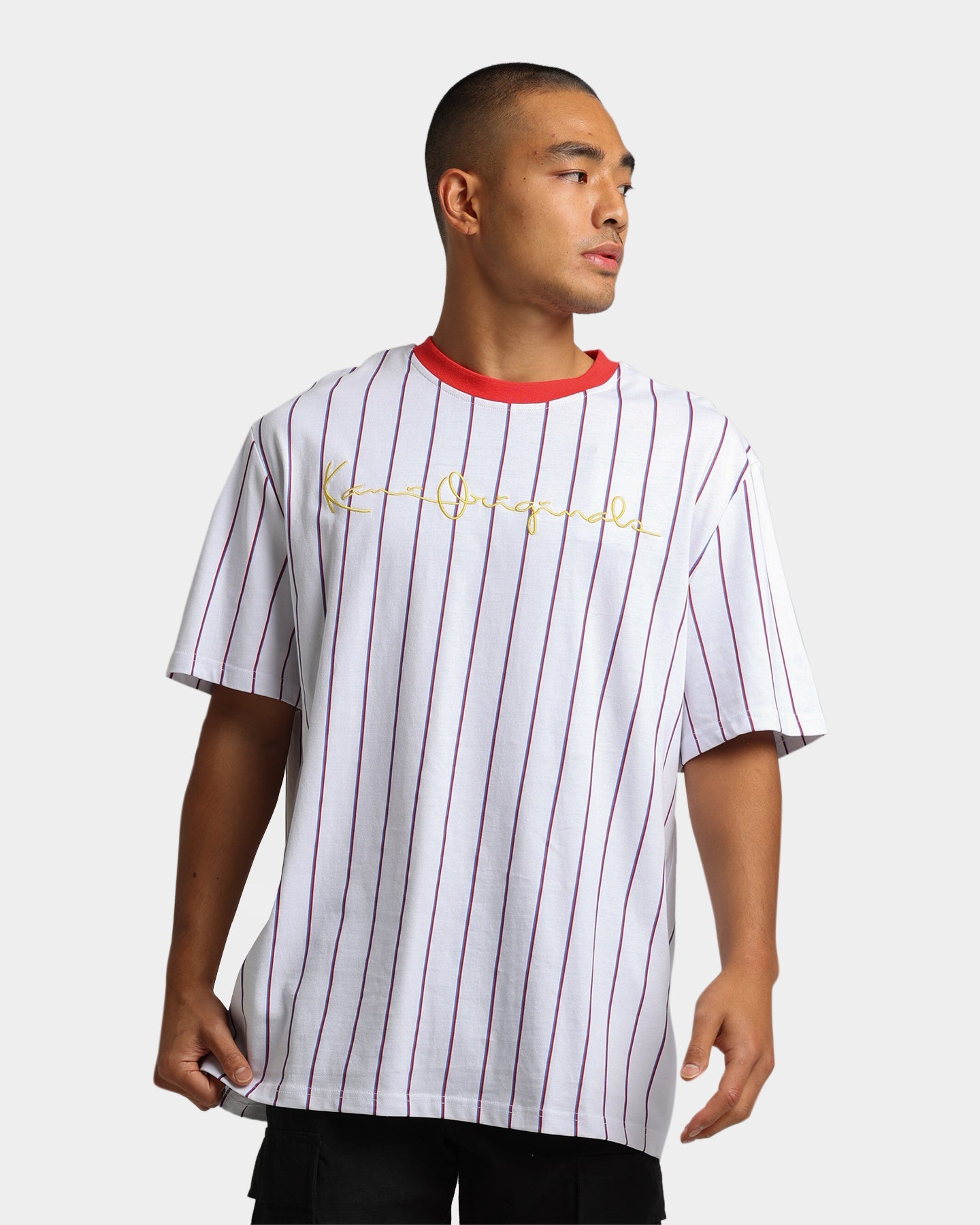 Karl Kani Originals Pinstripe T-Shirt White