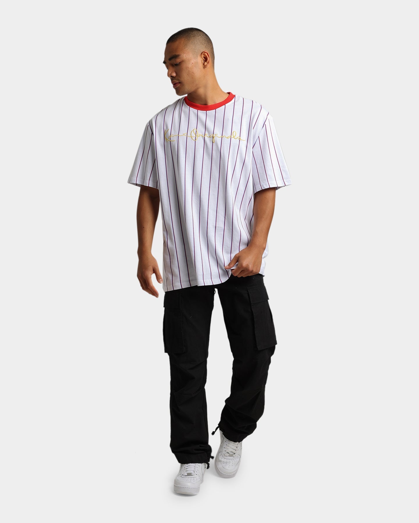Karl Kani Originals Pinstripe T-Shirt White
