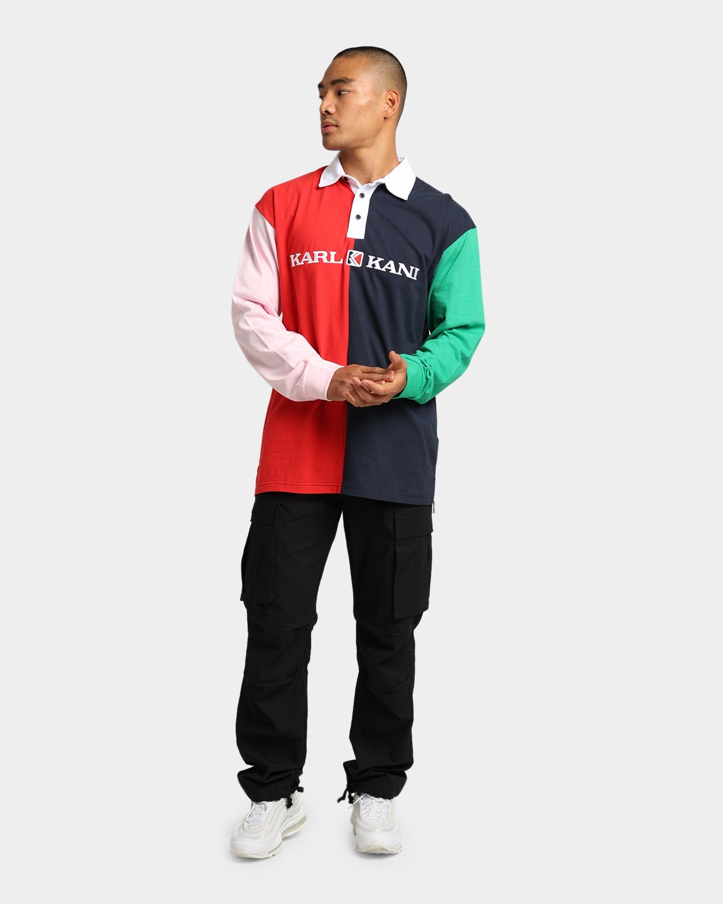 Karl Kani Retro Block Rugby Shirt Navy