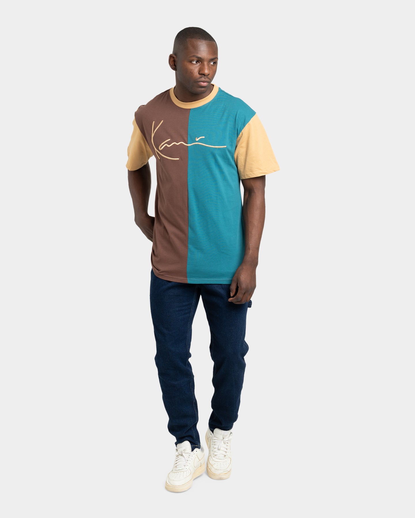 Karl Kani Men's Signature Block T-Shirt Brown