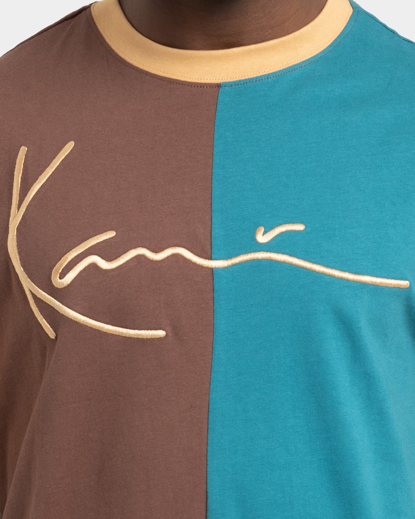 Karl Kani Men's Signature Block T-Shirt Brown