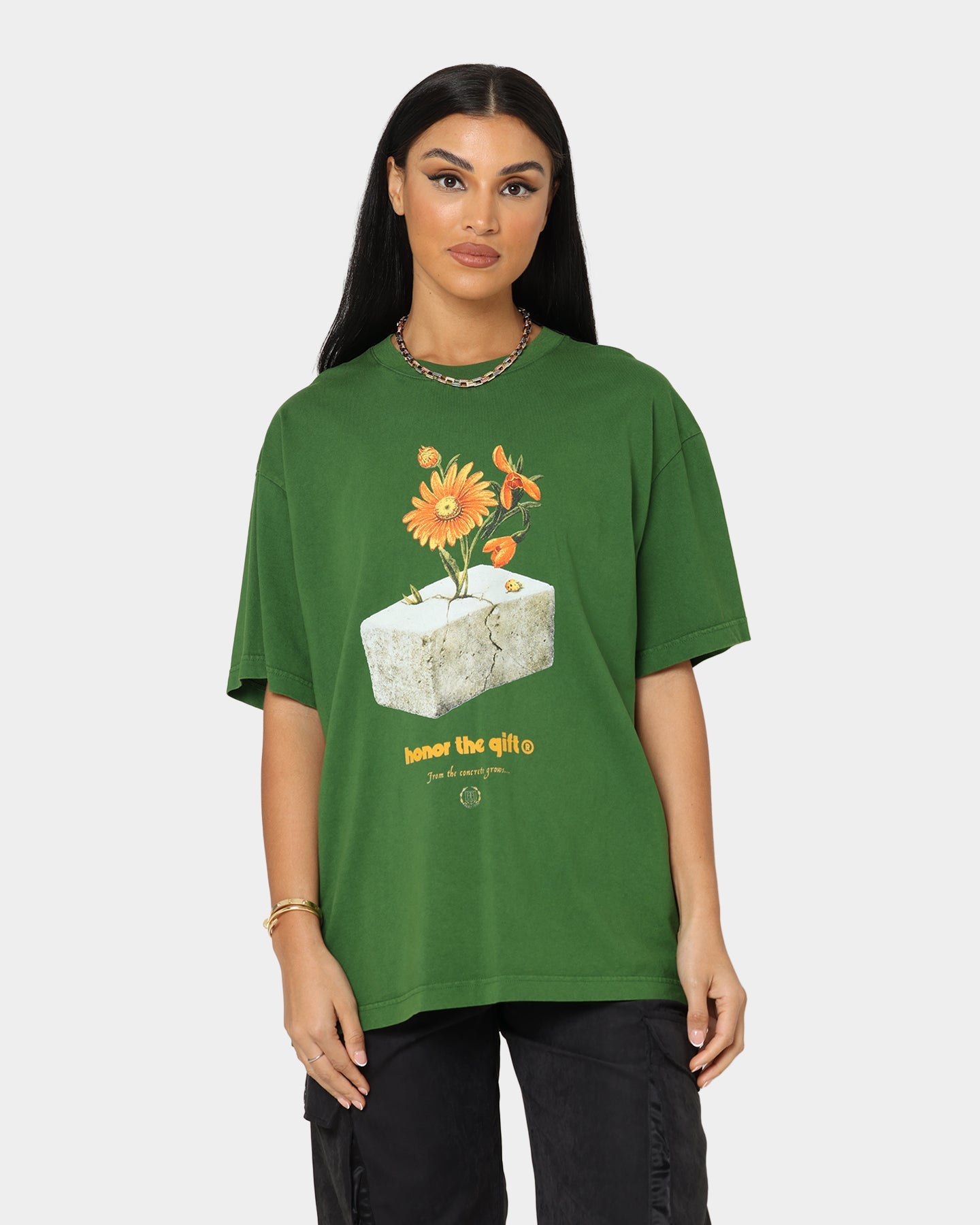 Honor The Gift Inner City Love T-Shirt Green Style001