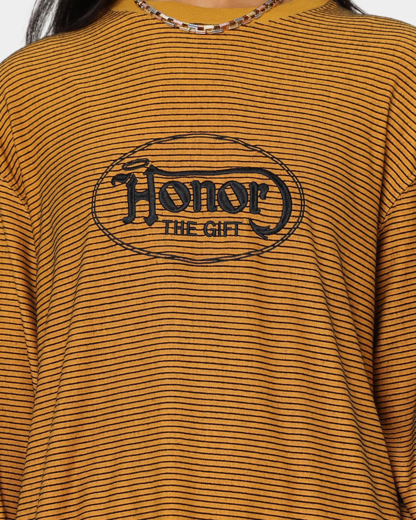 Honor The Gift Lo-Fi Long Sleeve T-Shirt Mustard Style001