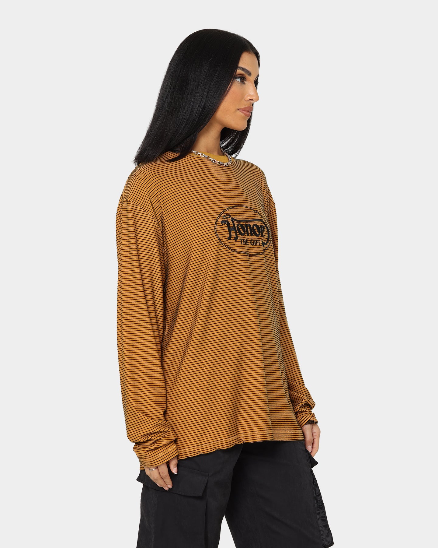 Honor The Gift Lo-Fi Long Sleeve T-Shirt Mustard Style001