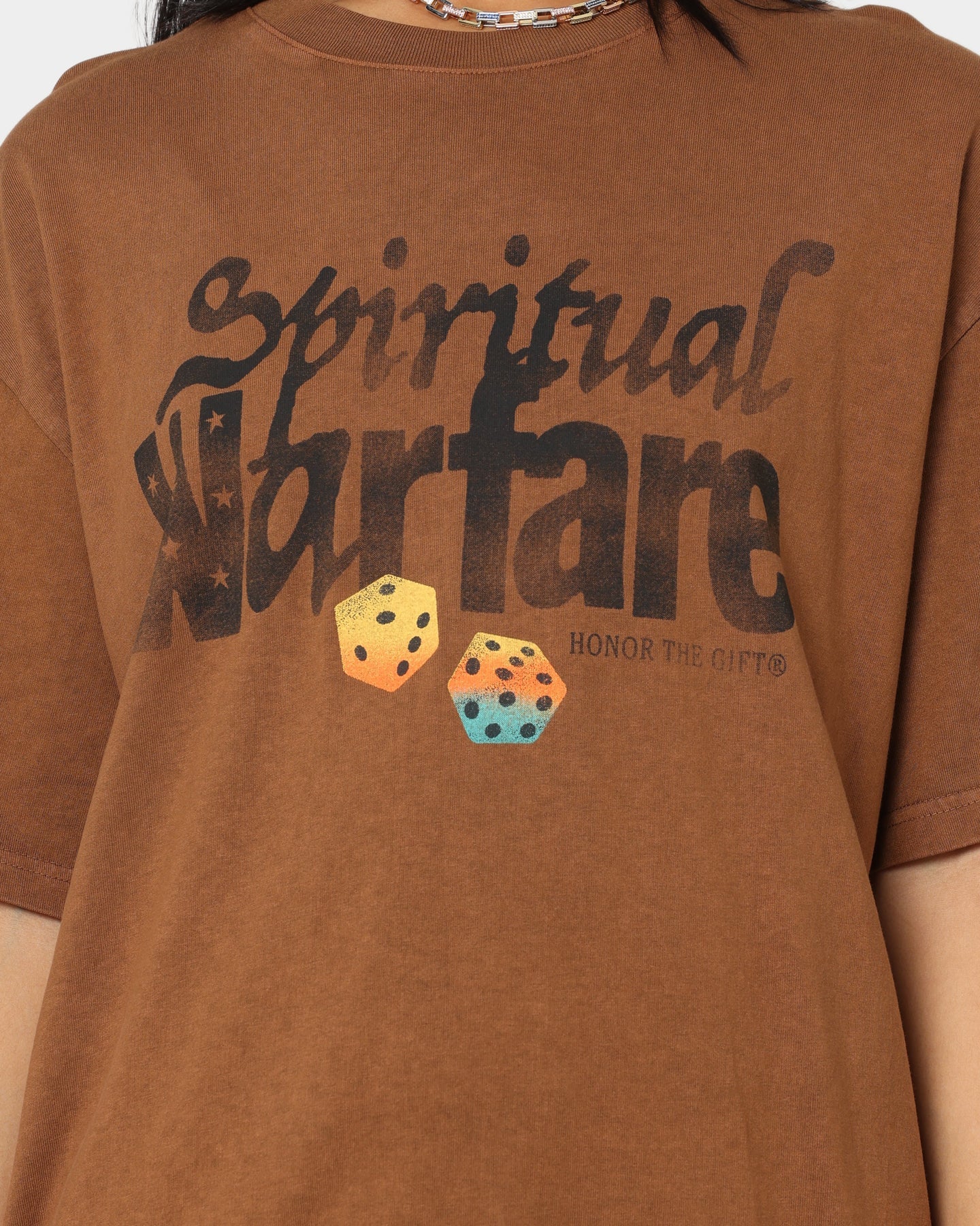 Honor The Gift Spiritual Warfare T-Shirt Brown Style001
