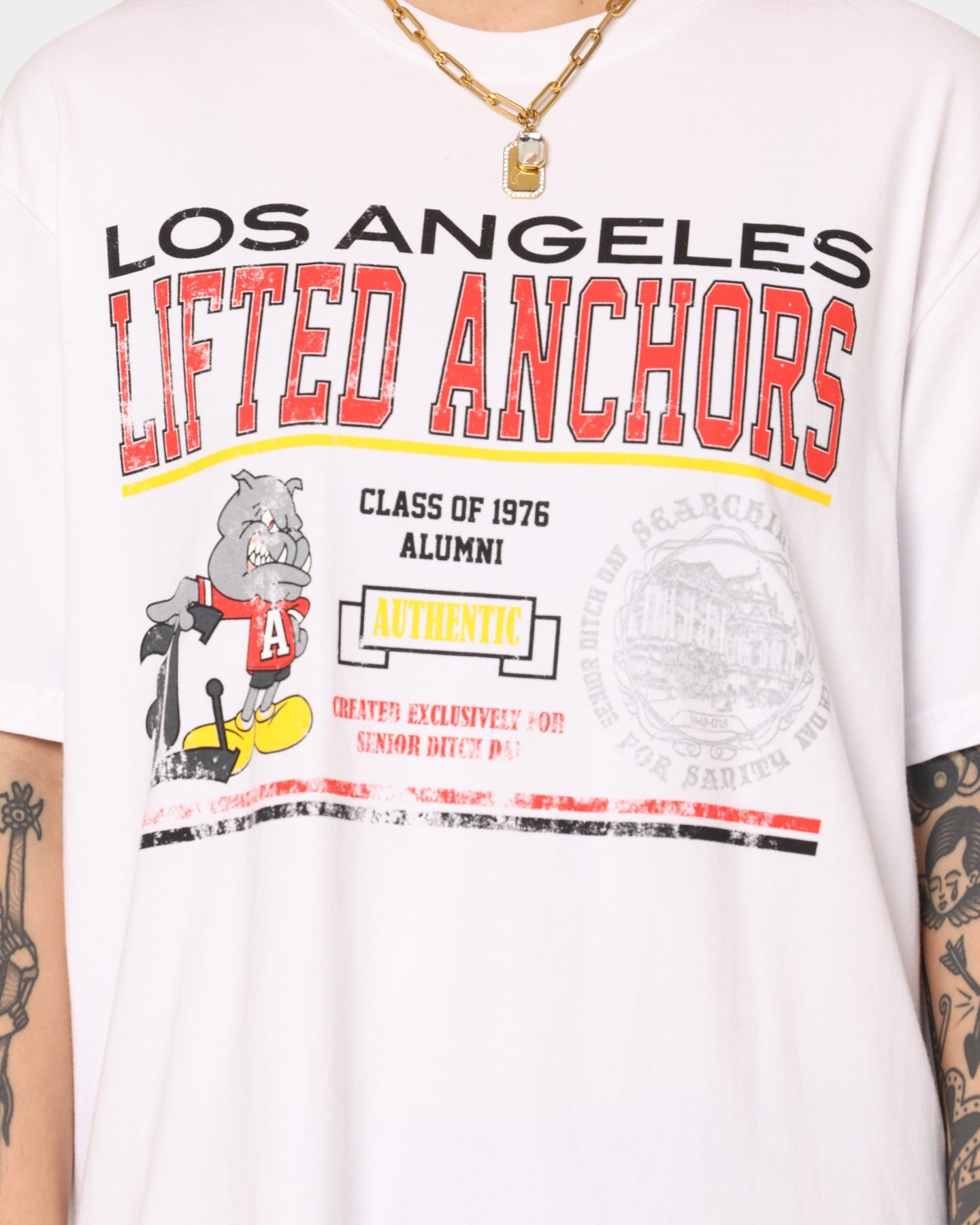 Lifted Anchors Bulldogs T-Shirt White Style001
