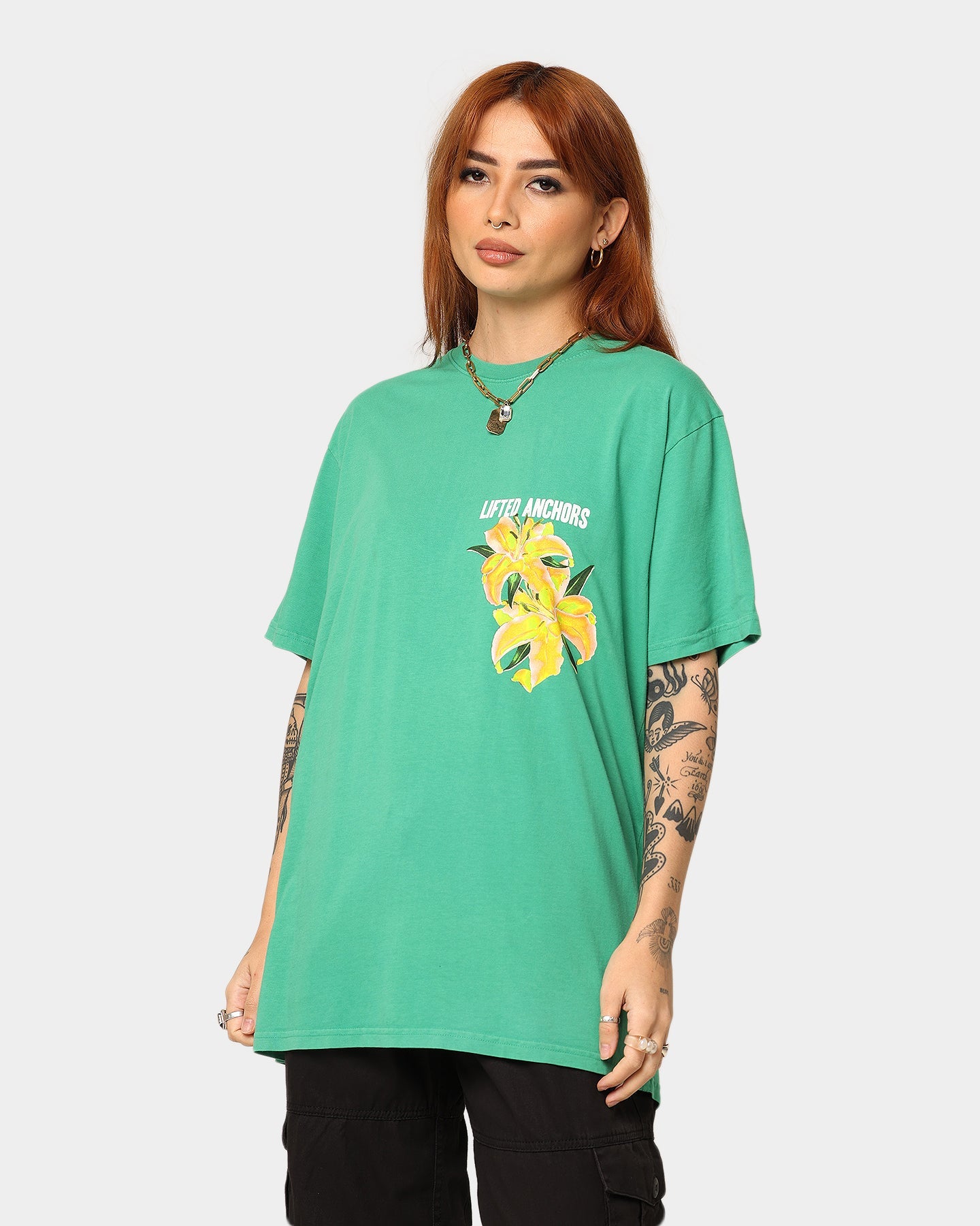 Lifted Anchors Delinquents T-Shirt Green Style001