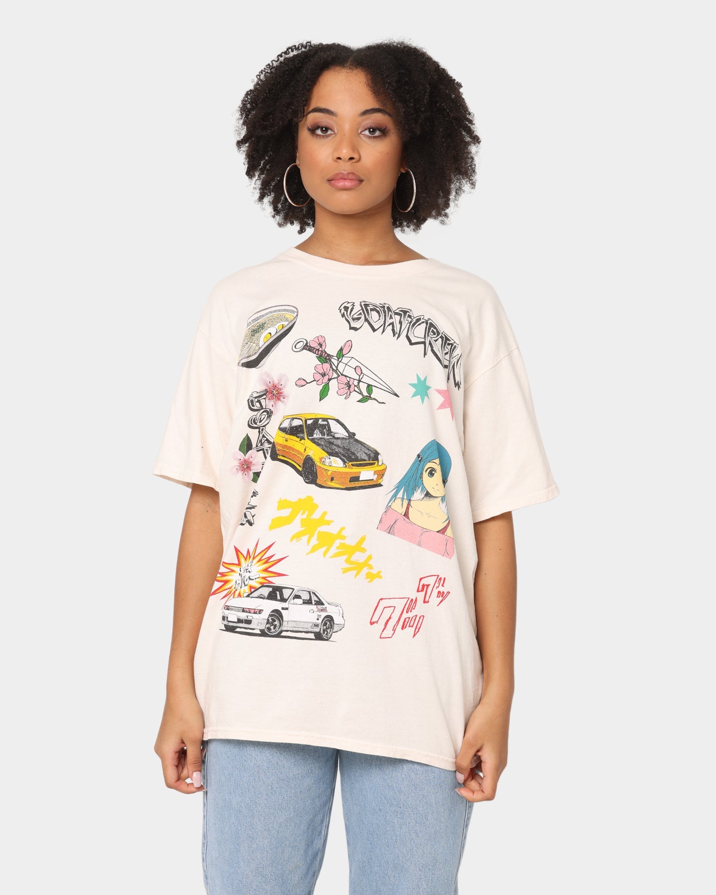 Goat Crew All Over Manga Vintage T-Shirt Off White Style001
