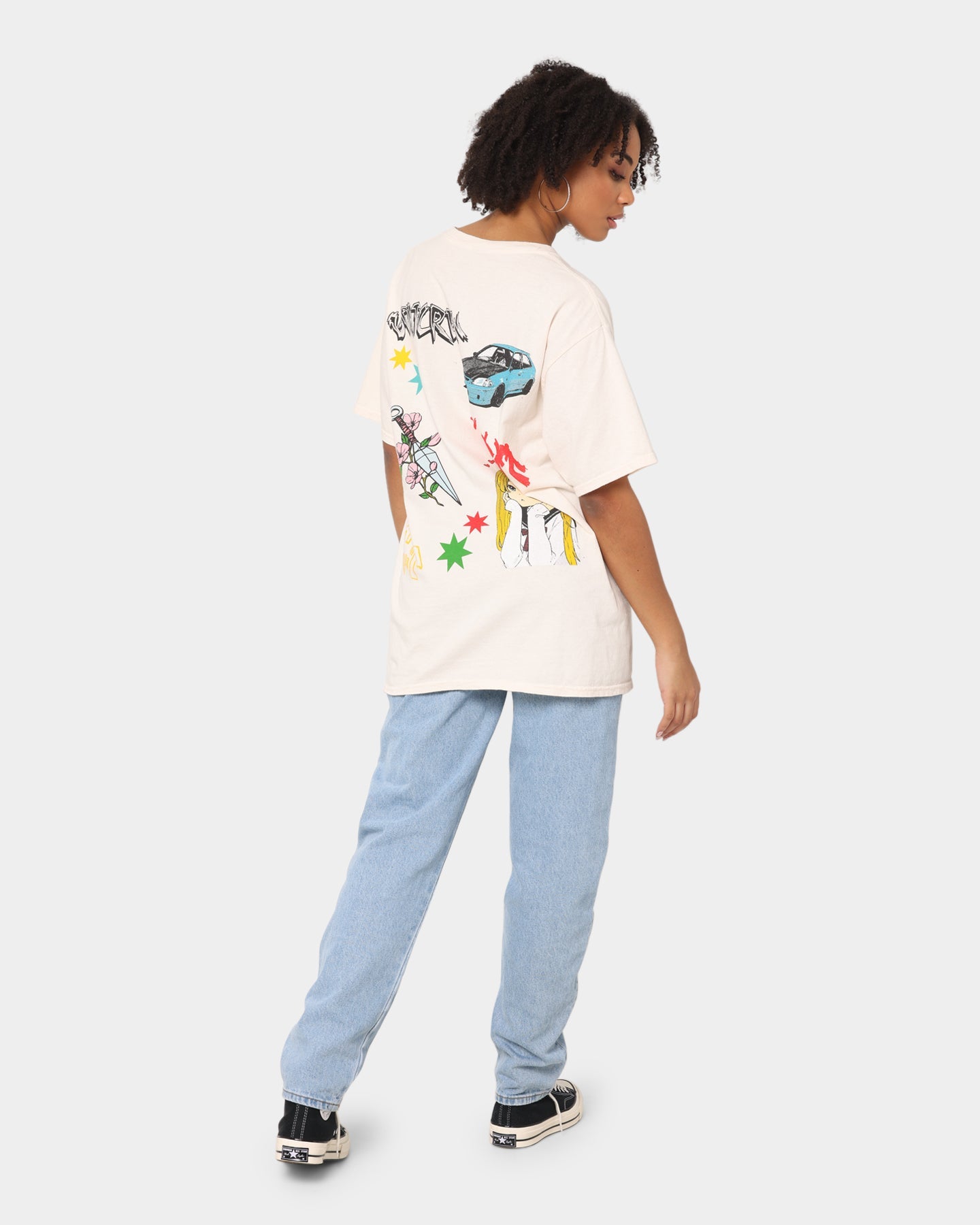 Goat Crew All Over Manga Vintage T-Shirt Off White Style001